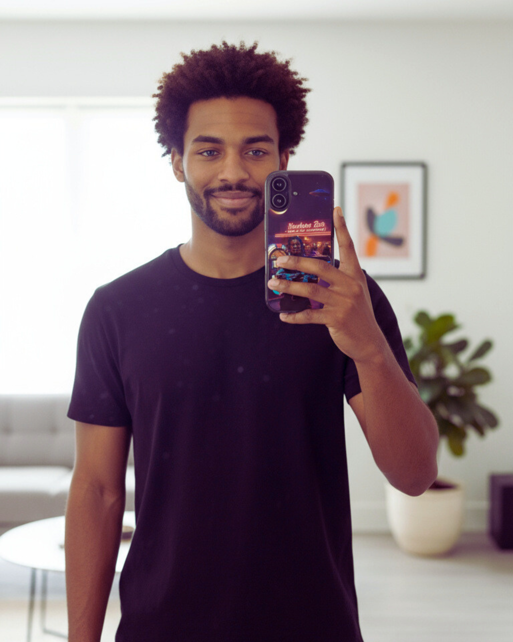 Retro Sci-Fi Rhythm Phone Case for iPhone – Pulse "Heartbeat Groove" Nowhere Bar Edition – 1940s Pulp Fiction Pin-up Art, MagSafe, Circuit Tattoo, UFO, Personalized Vintage Poster Gift for iPhone 14-17 product thumbnail image Retro Sci-Fi Rhythm Phone Case for iPhone – Pulse "Heartbeat Groove" Nowhere Bar Edition – 1940s Pulp Fiction Pin-up Art, MagSafe, Circuit Tattoo, UFO, Personalized Vintage Poster Gift for iPhone 14-17 product thumbnail image