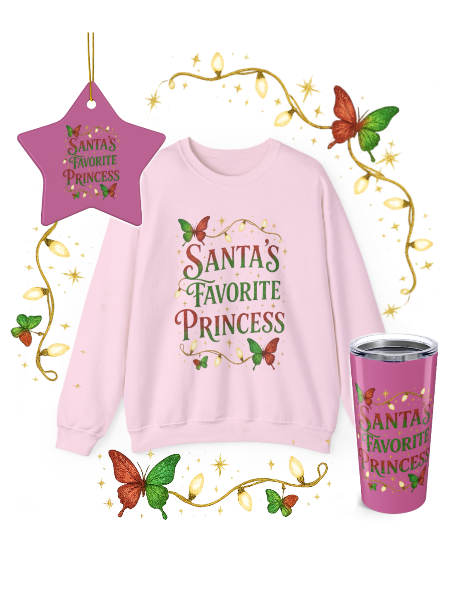 "Santa’s Favorite Princess" Holiday Crewneck product thumbnail image "Santa’s Favorite Princess" Holiday Crewneck product thumbnail image