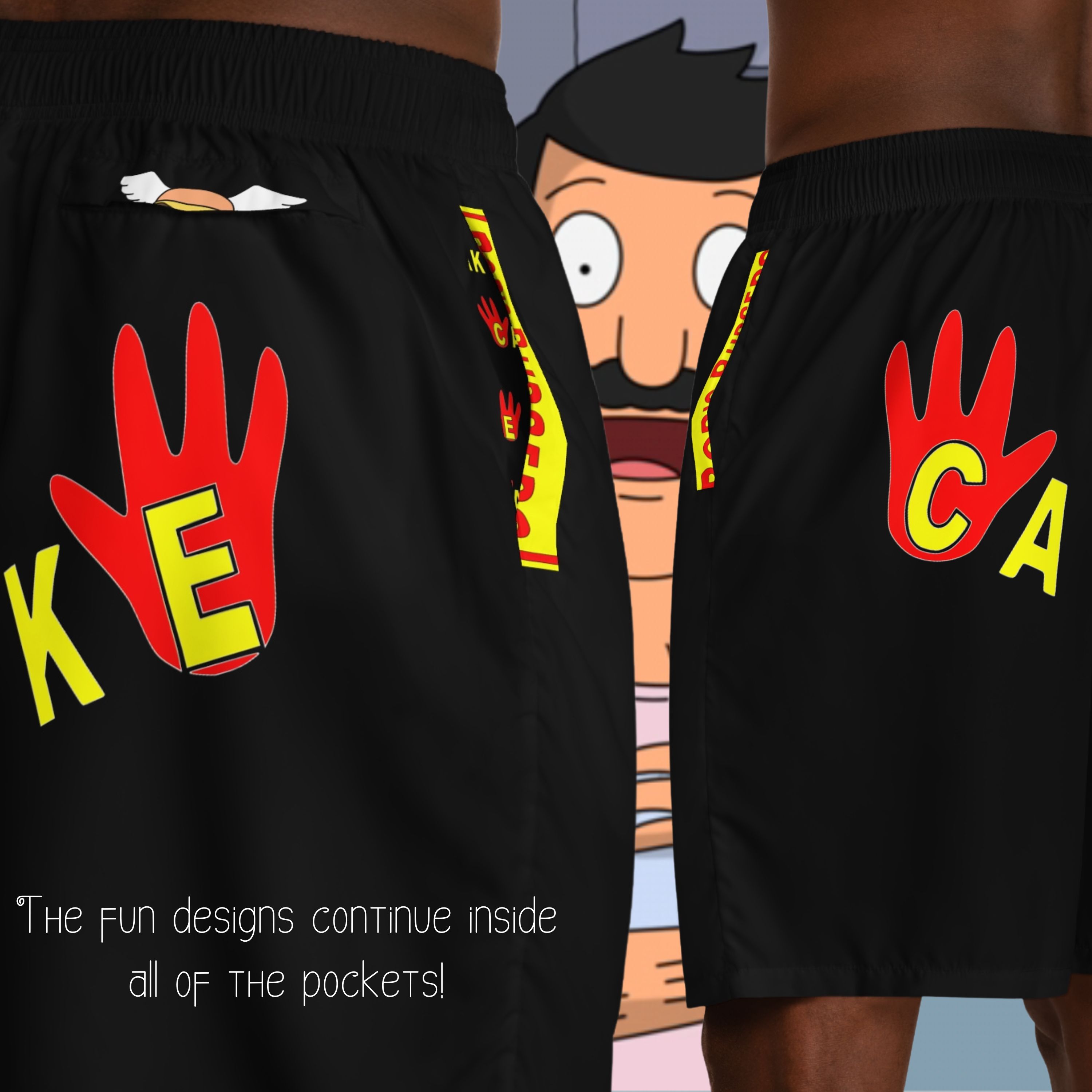 Bob's Burgers Cake Concert Men's Jogger Shorts, Lounge Pants product thumbnail image Bob's Burgers Cake Concert Men's Jogger Shorts, Lounge Pants product thumbnail image