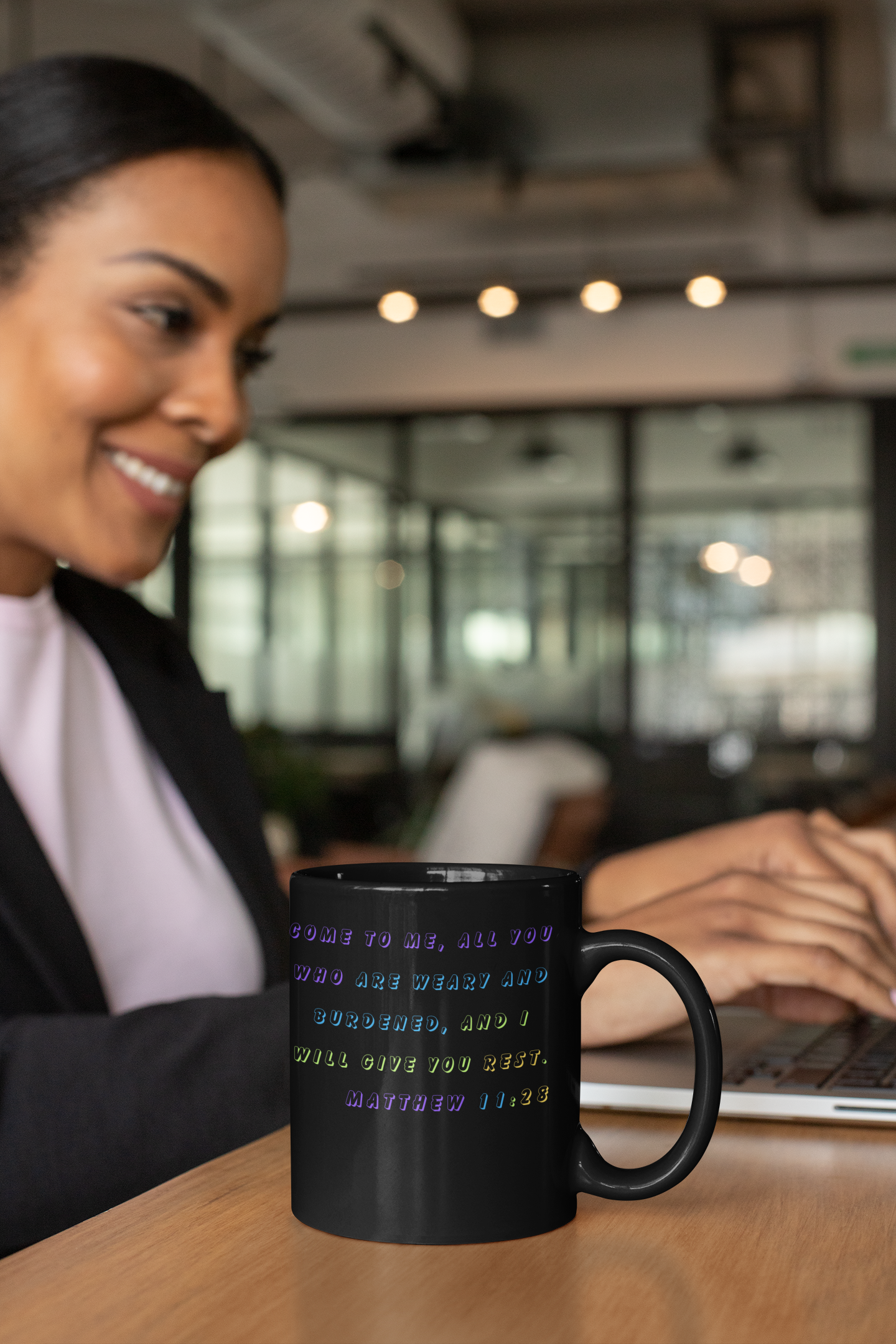 Live Life in Rest Inspirational Ceramic Black Mug (11oz, 15oz) product thumbnail image