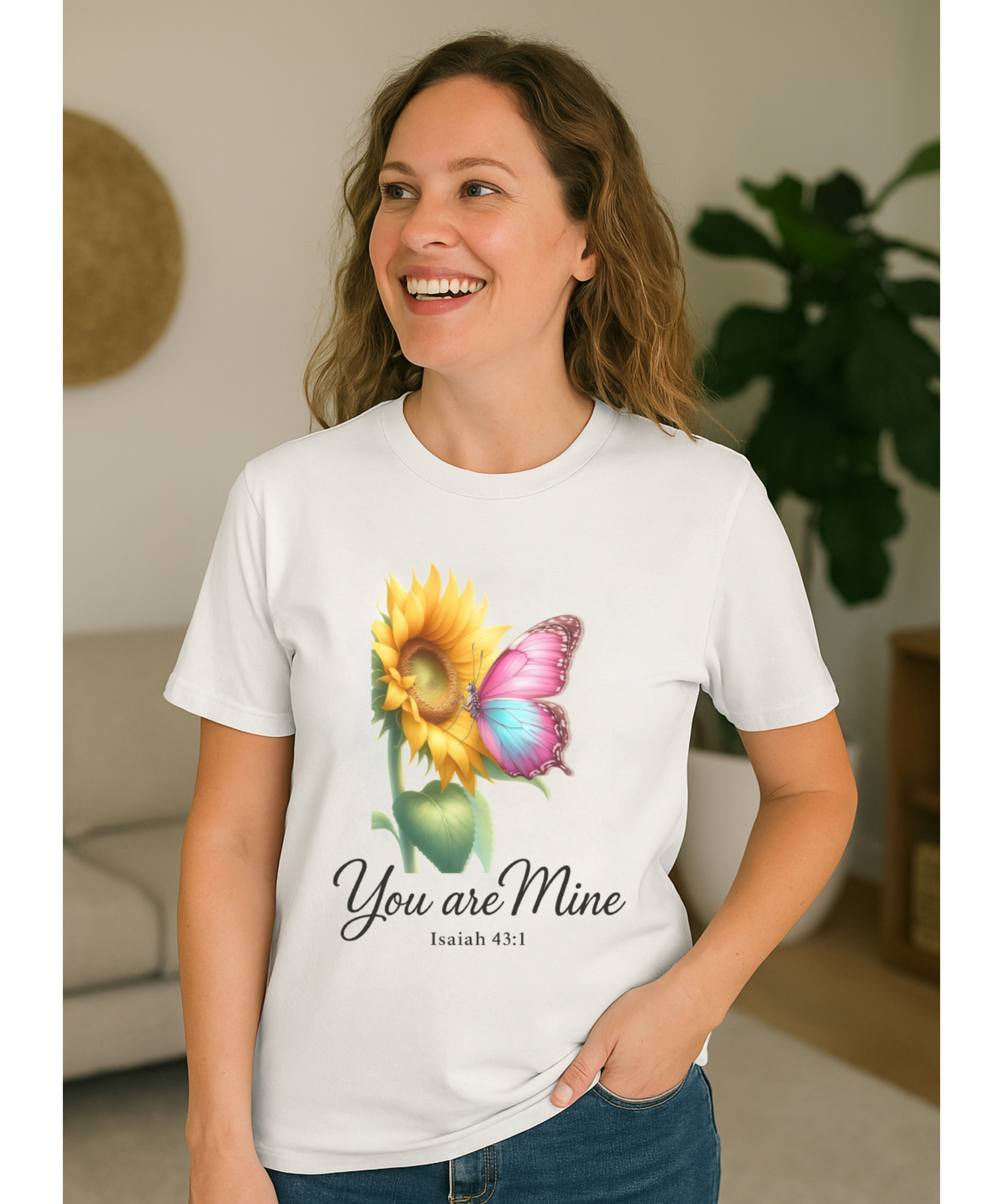 You Are Mine Isaiah 43:1 Christian Softstyle Womens T-Shirt – Faith & Encouragement Tee with Sunflower and Butterfly Design, Inspirational Scripture Shirt for Women product thumbnail image You Are Mine Isaiah 43:1 Christian Softstyle Womens T-Shirt – Faith & Encouragement Tee with Sunflower and Butterfly Design, Inspirational Scripture Shirt for Women product thumbnail image