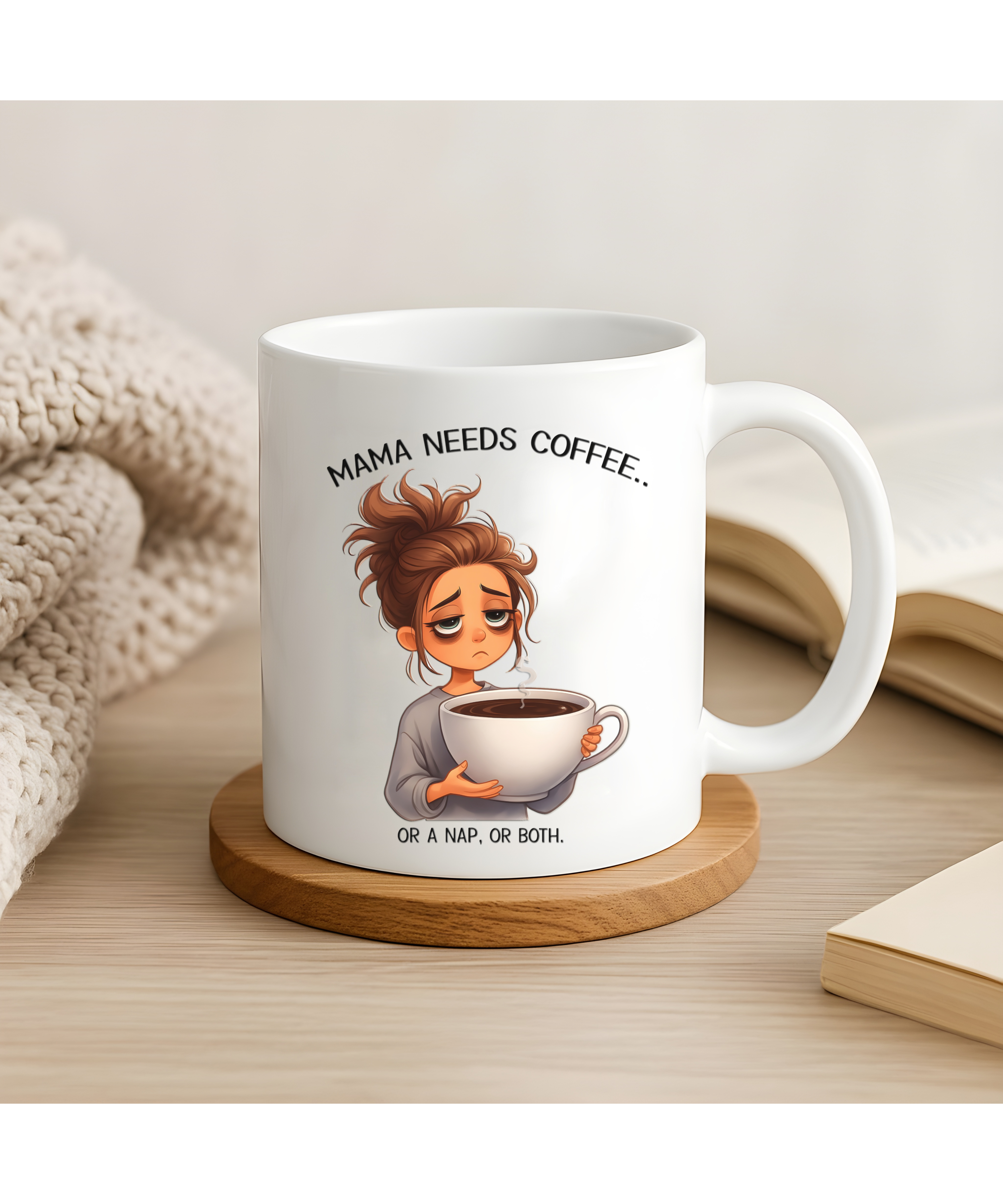 Mama Needs Coffee Funny Mom Mug – Relatable Motherhood Ceramic Cup, Busy Mom, Dishwasher &amp; Microwave Safe 11oz or 15oz Gift for Tired Moms product thumbnail image