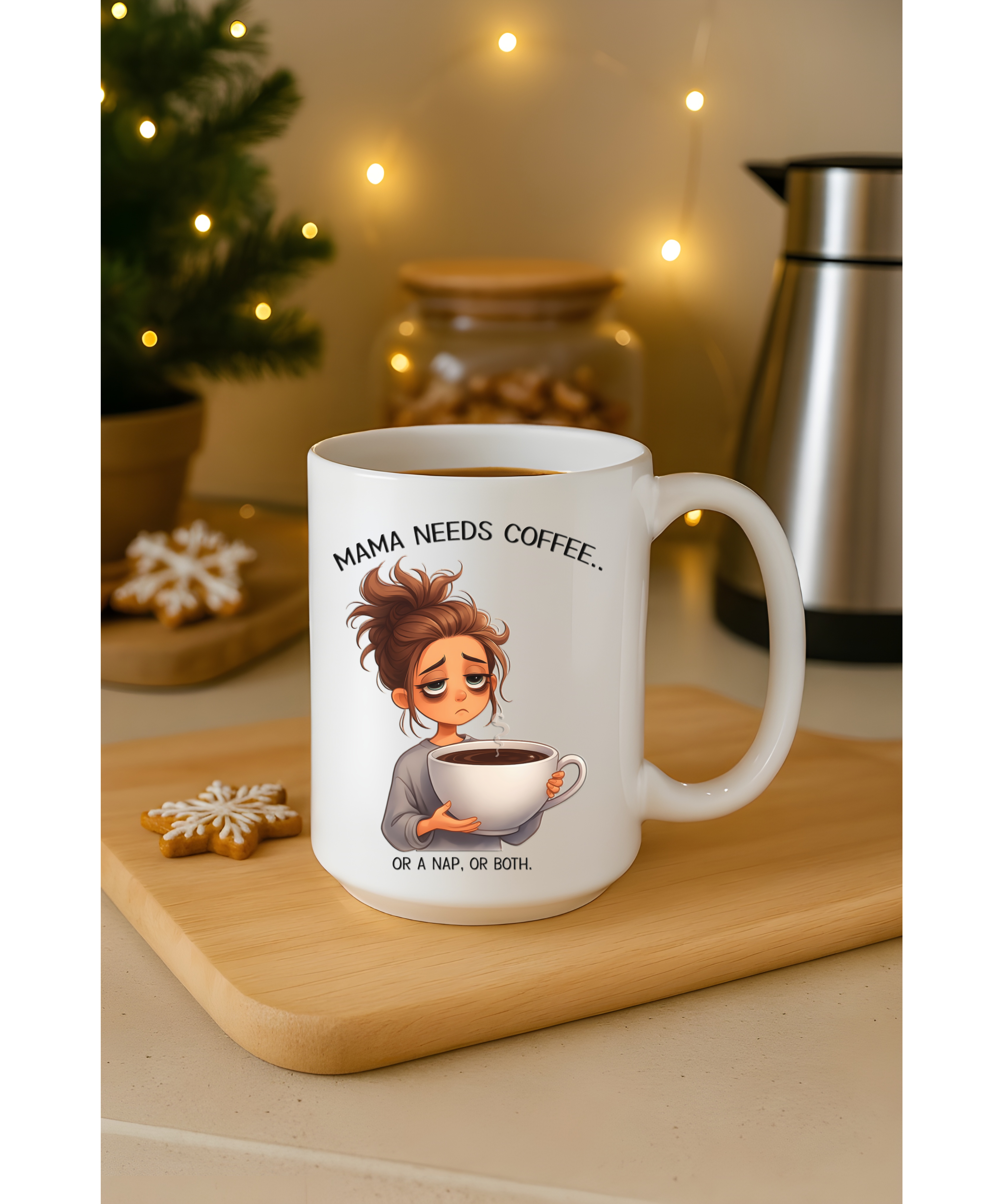 Mama Needs Coffee Funny Mom Mug – Relatable Motherhood Ceramic Cup, Busy Mom, Dishwasher &amp; Microwave Safe 11oz or 15oz Gift for Tired Moms product thumbnail image