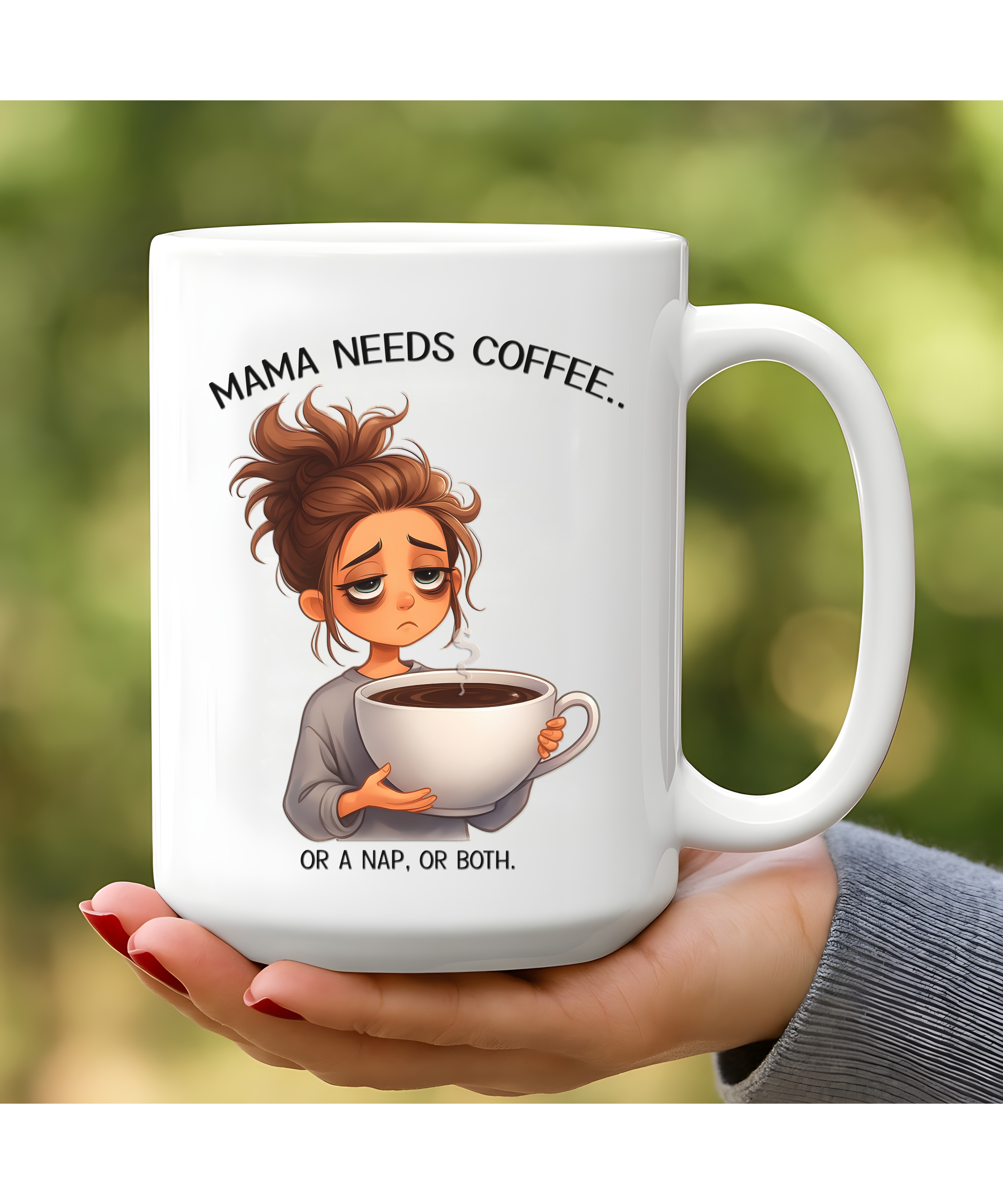Mama Needs Coffee Funny Mom Mug – Relatable Motherhood Ceramic Cup, Busy Mom, Dishwasher &amp; Microwave Safe 11oz or 15oz Gift for Tired Moms product thumbnail image