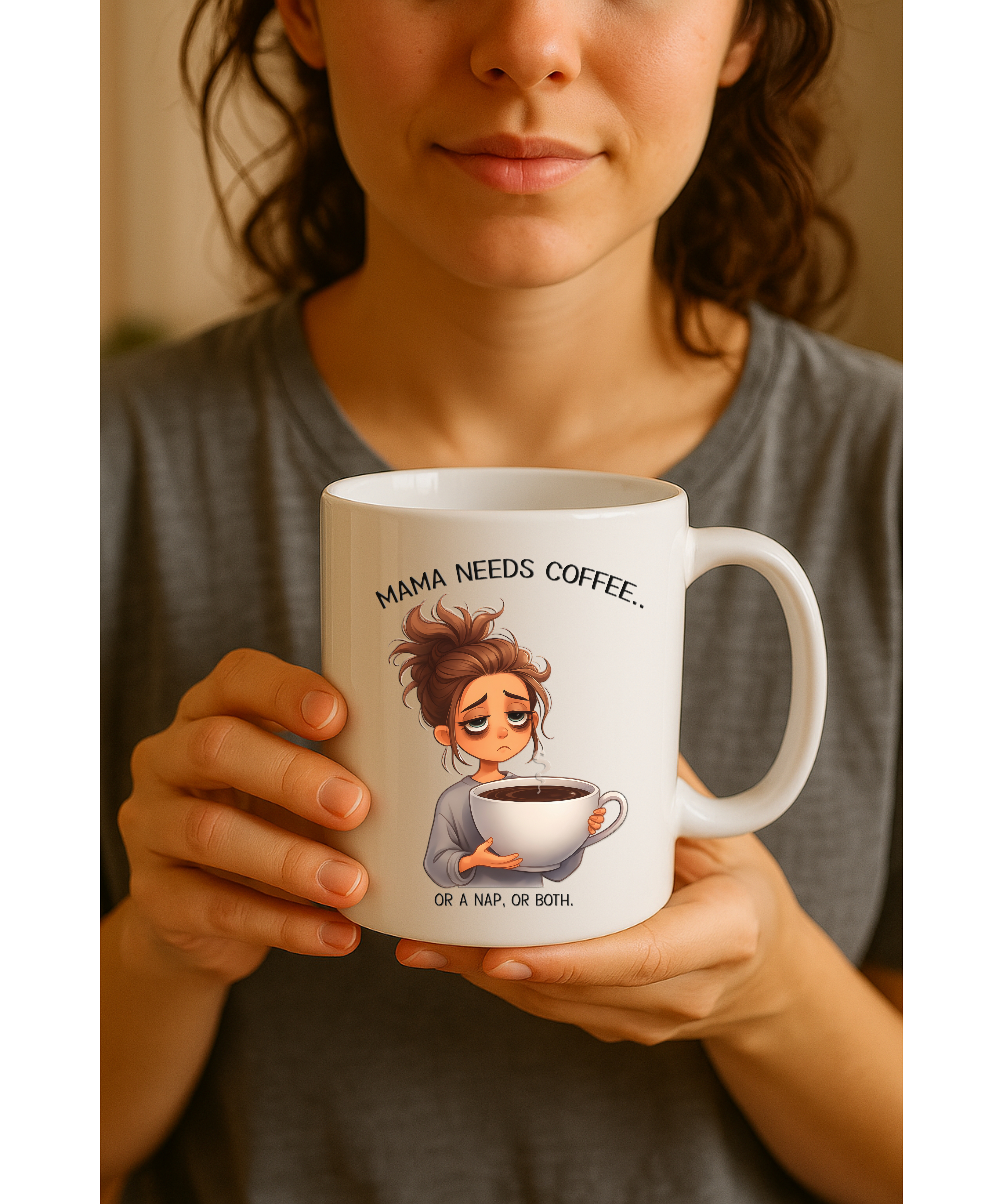 Mama Needs Coffee Funny Mom Mug – Relatable Motherhood Ceramic Cup, Busy Mom, Dishwasher &amp; Microwave Safe 11oz or 15oz Gift for Tired Moms product thumbnail image