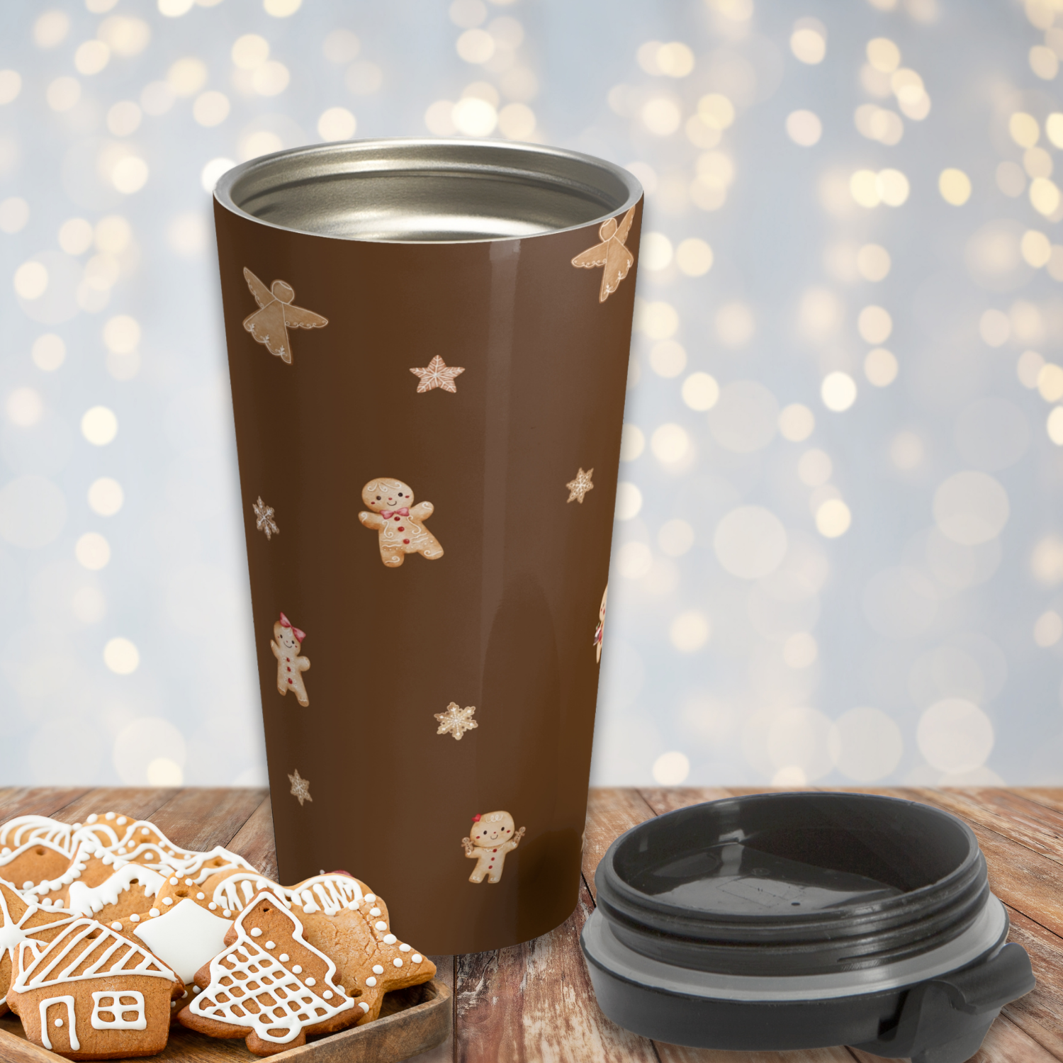 Gingerbread Joy Stainless Steel 15oz Travel Mug product thumbnail image