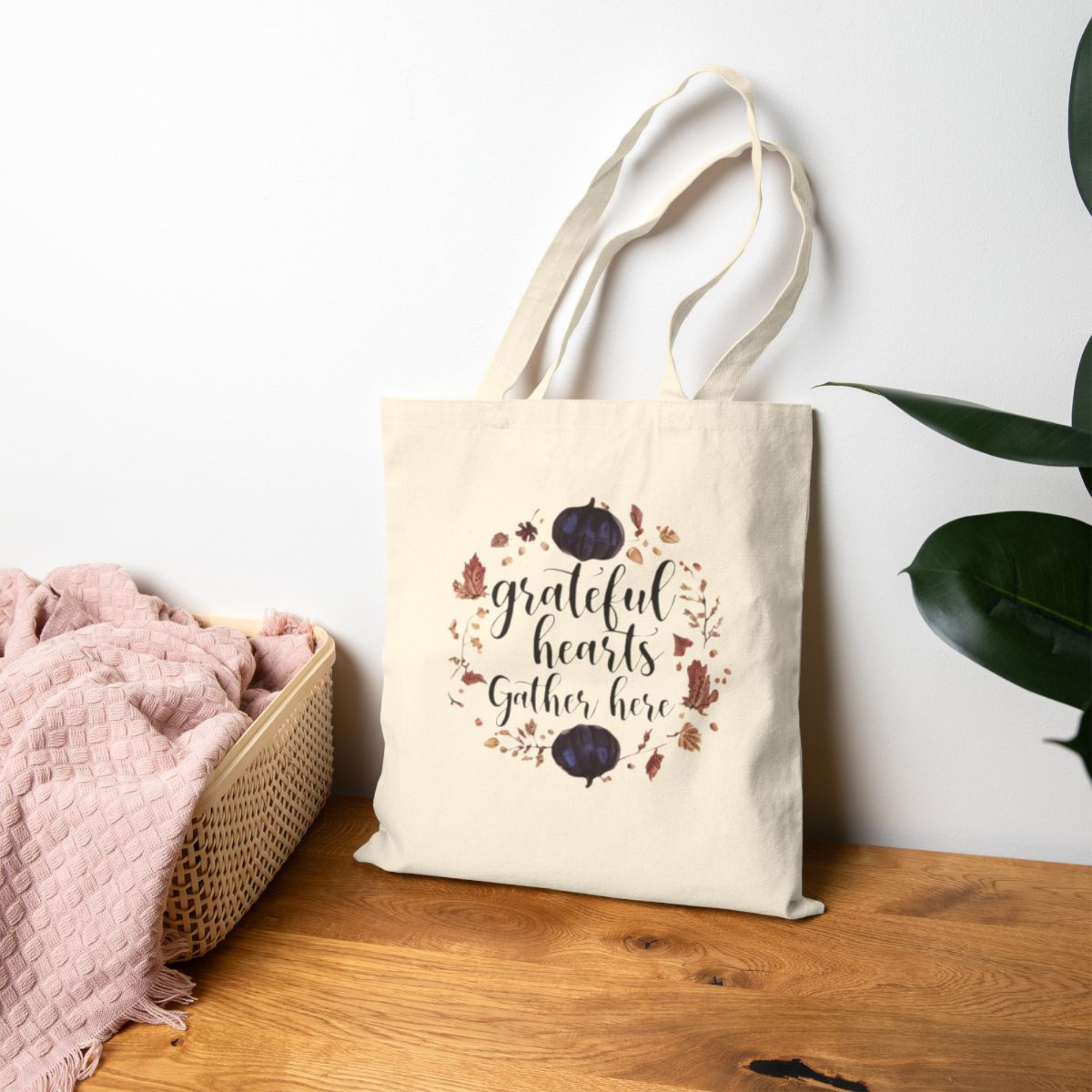Grateful Hearts Gather Here Winter Holiday Tote Bag | Pumpkin Canvas Tote | Christmas Hostess Gift | Seasonal Gratitude Bag product thumbnail image Grateful Hearts Gather Here Winter Holiday Tote Bag | Pumpkin Canvas Tote | Christmas Hostess Gift | Seasonal Gratitude Bag product thumbnail image