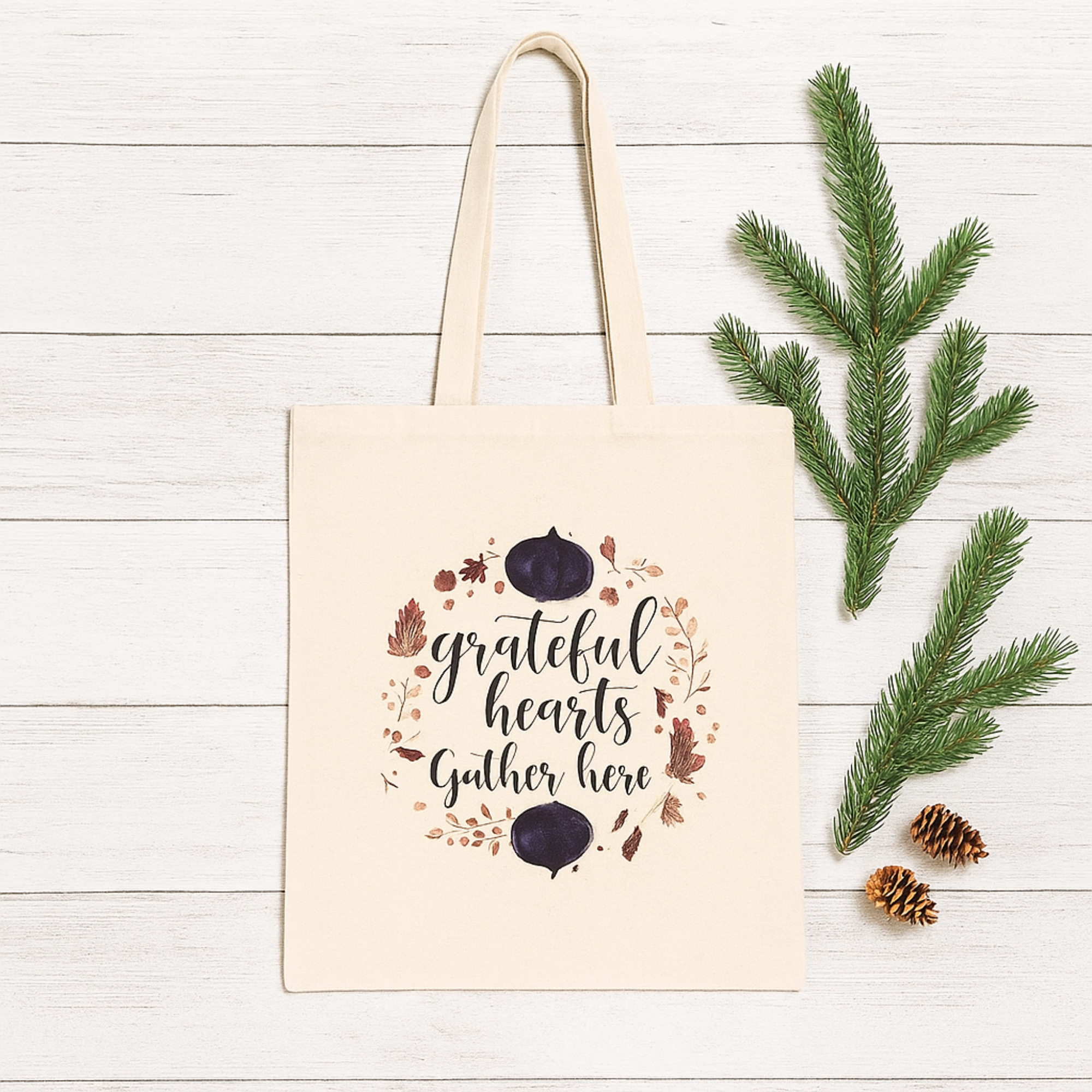 Grateful Hearts Gather Here Winter Holiday Tote Bag | Pumpkin Canvas Tote | Christmas Hostess Gift | Seasonal Gratitude Bag product thumbnail image Grateful Hearts Gather Here Winter Holiday Tote Bag | Pumpkin Canvas Tote | Christmas Hostess Gift | Seasonal Gratitude Bag product thumbnail image