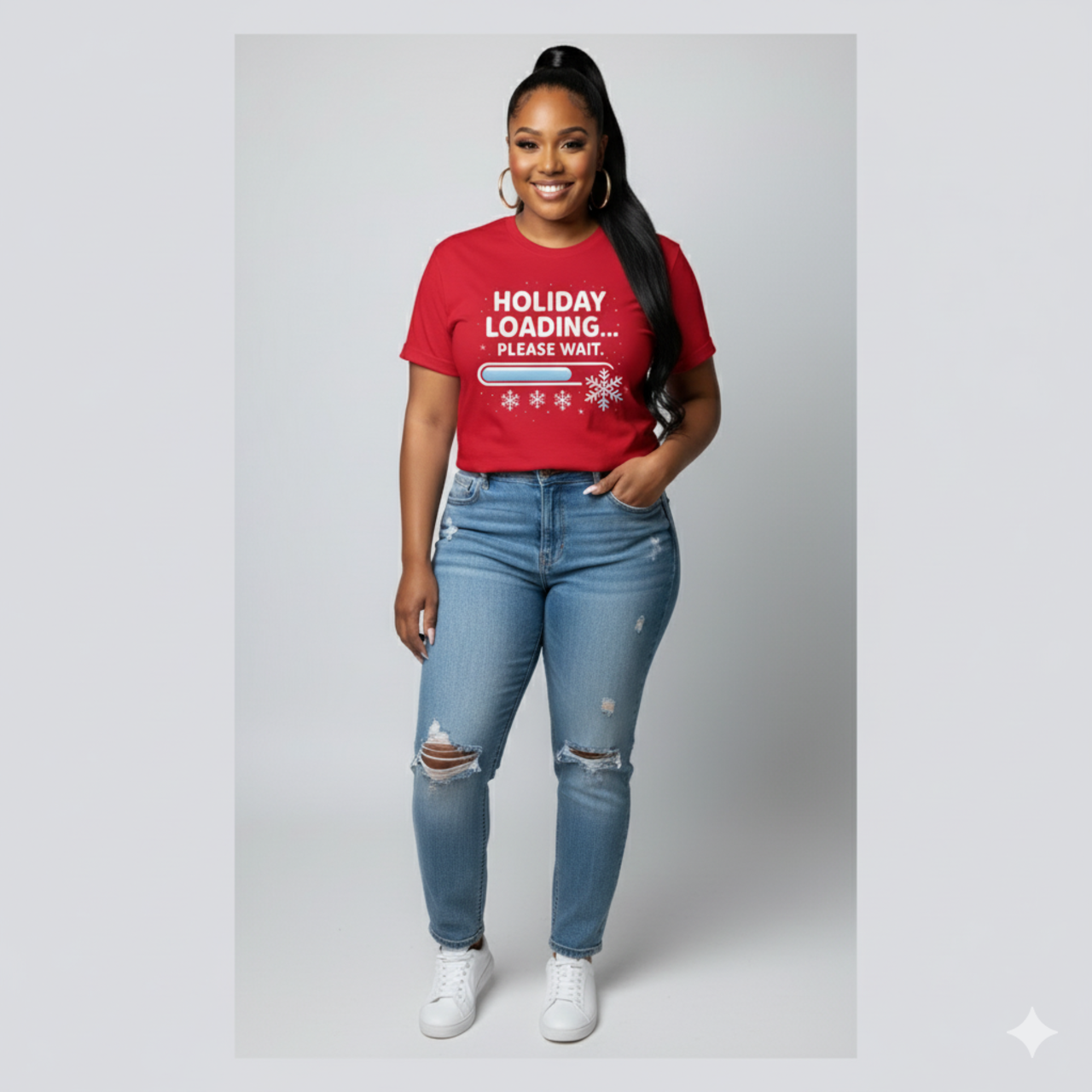 Holiday Loading T-Shirt — “Holiday Loading... Please Wait” Christmas Tee