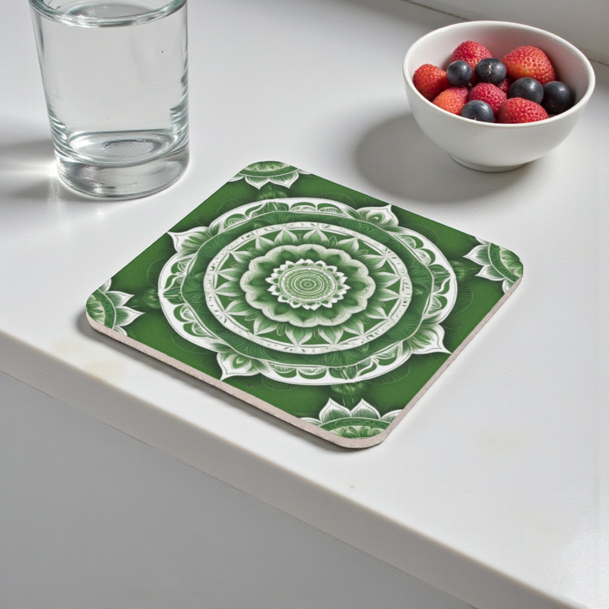 Nature-Inspired Mandala Cork Back Coaster