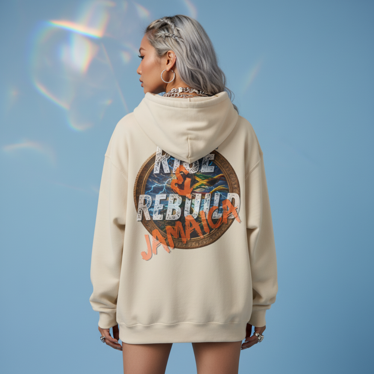 Rise & Rebuild Jamaica Hoodie - Inspirational Jamaican Relief Sweatshirt by Future Fatboi Clothing product thumbnail image Rise & Rebuild Jamaica Hoodie - Inspirational Jamaican Relief Sweatshirt by Future Fatboi Clothing product thumbnail image