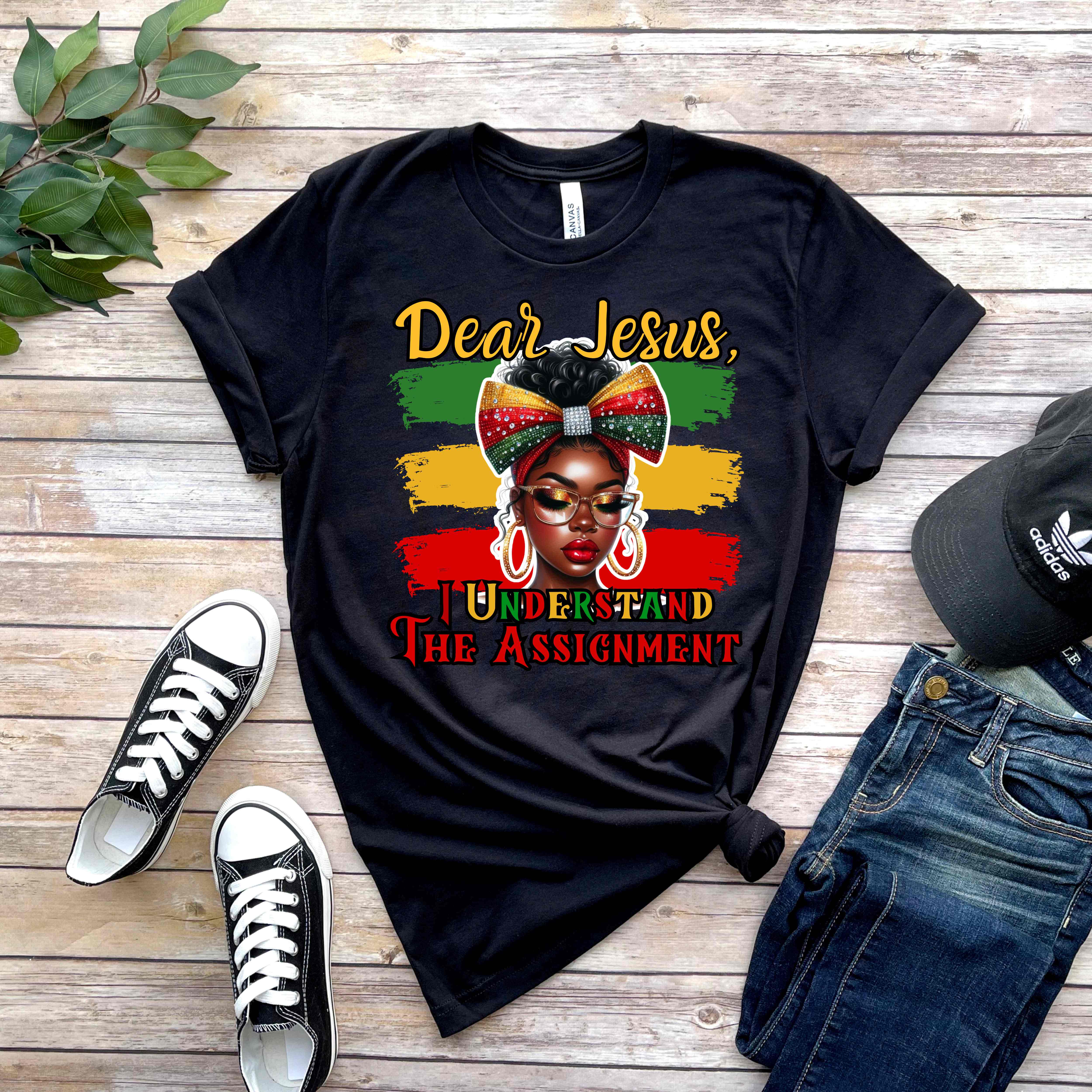 "Dear Jesus, I Understand the Assignment" Faith-Based Christian Women's Short Sleeve Cotton T-Shirt product thumbnail image