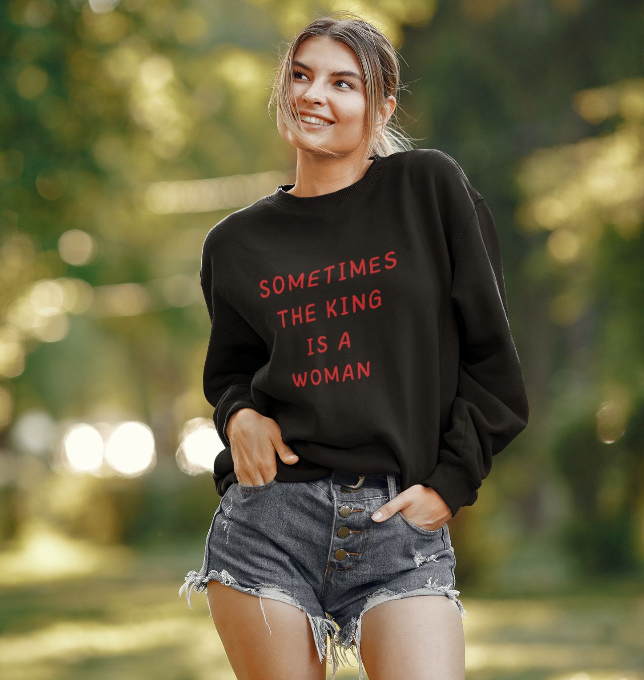 Unisex Crewneck Sweatshirt “Sometimes the King Is a Woman” Feminist Statement Pullover Unisex Crewneck Sweatshirt “Sometimes the King Is a Woman” Feminist Statement Pullover