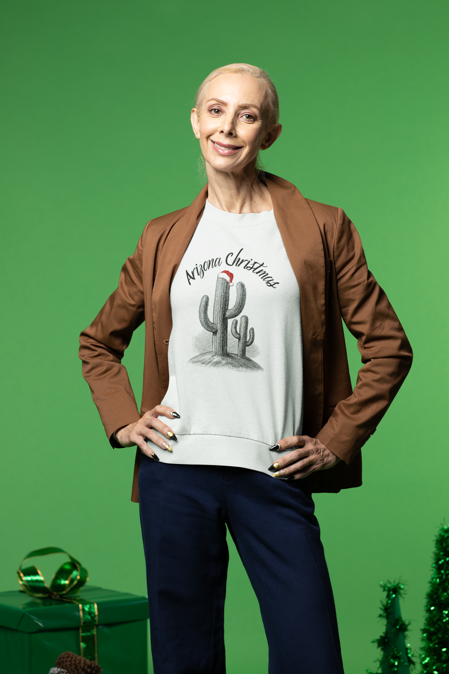 Arizona Cactus Christmas Sweatshirt - Unisex Pullover, Holiday Desert Vibes Jumper, Southwest Xmas Sweater, Festive Cacti Apparel, Winter product thumbnail image Arizona Cactus Christmas Sweatshirt - Unisex Pullover, Holiday Desert Vibes Jumper, Southwest Xmas Sweater, Festive Cacti Apparel, Winter product thumbnail image