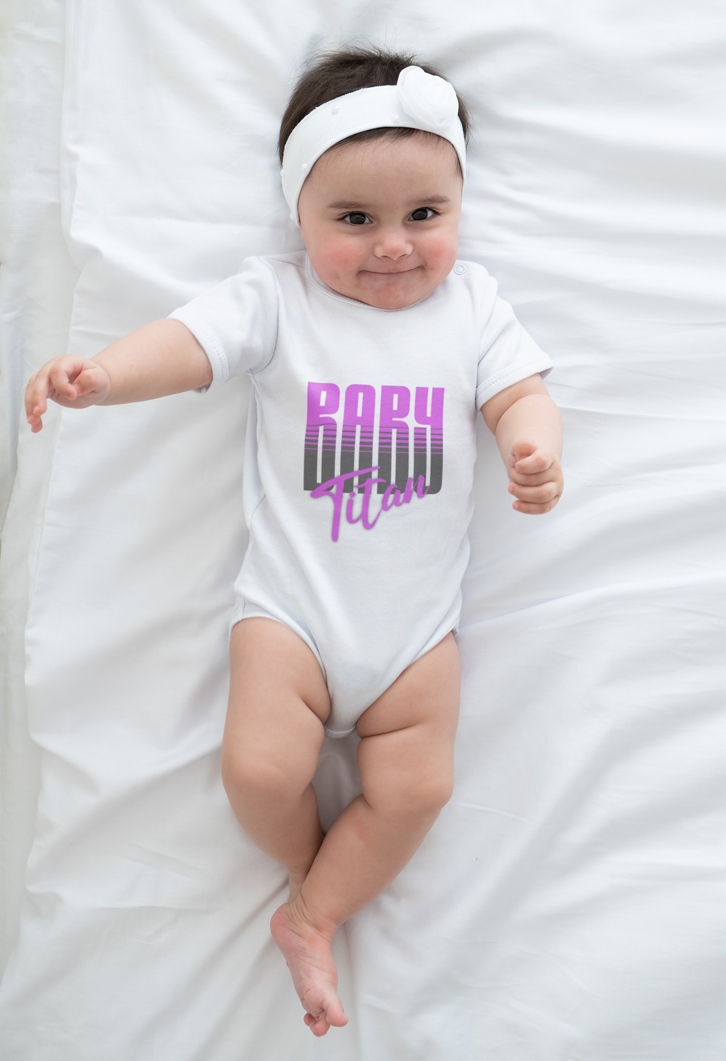 Baby Titan Baby Bodysuit – Retro Pink & Purple "Baby Fit" Infant Onesie Baby Titan Baby Bodysuit – Retro Pink & Purple "Baby Fit" Infant Onesie