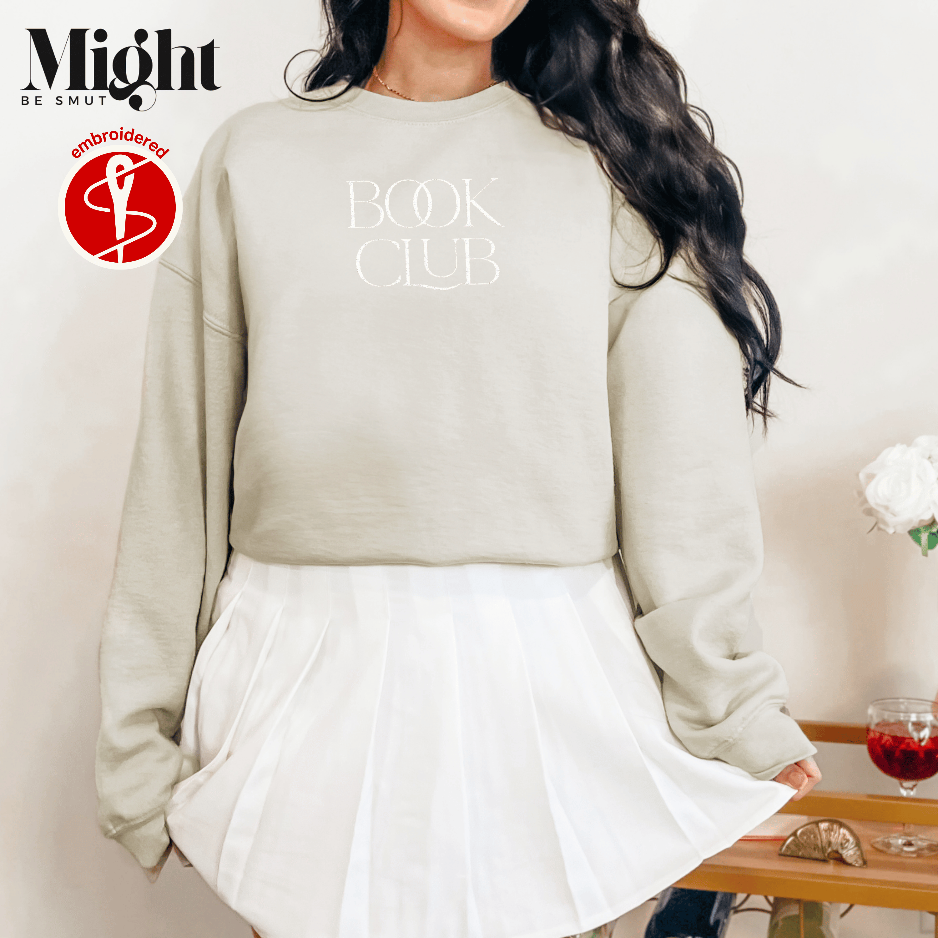 Embroidered Book Club Crewneck Sweatshirt product thumbnail image