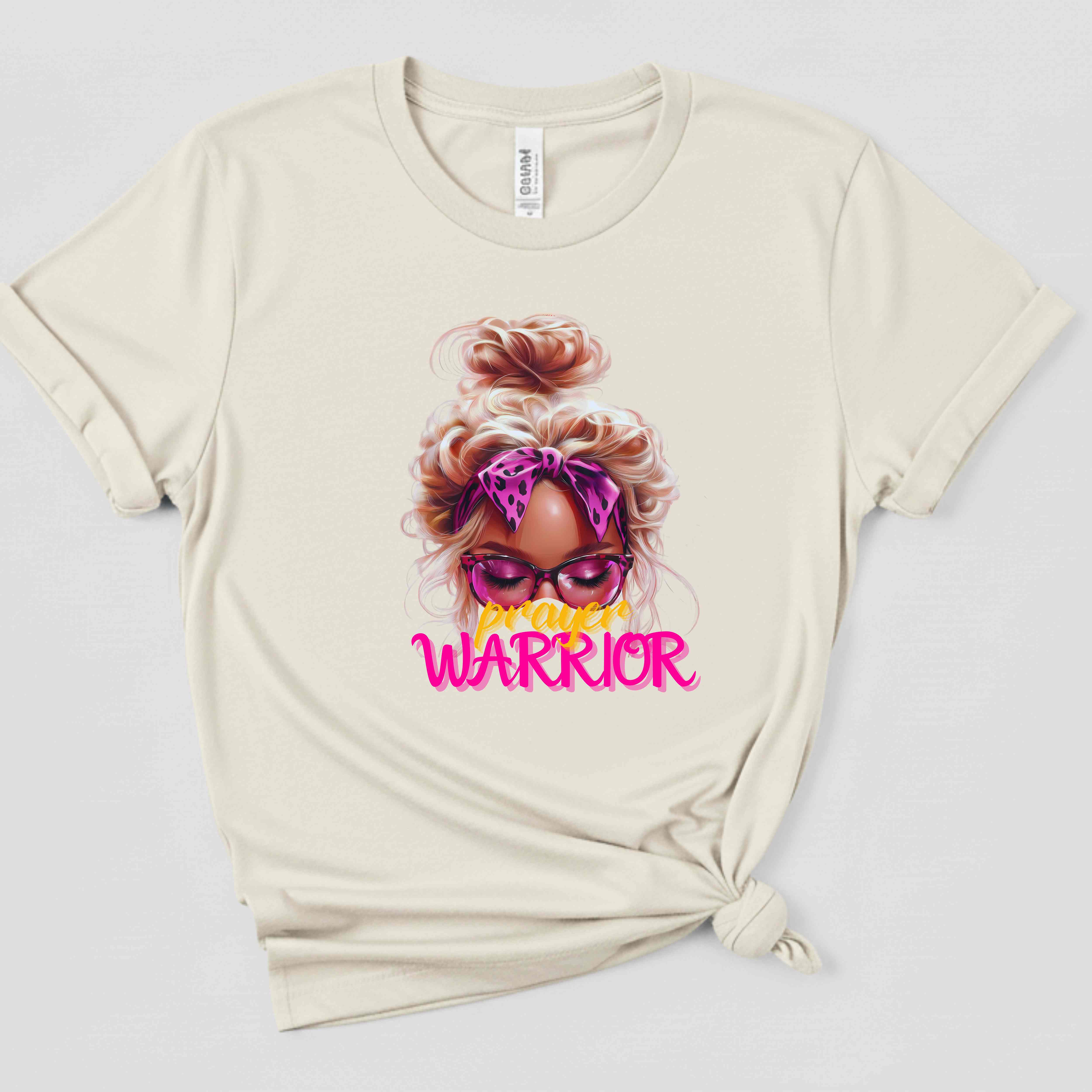 "Prayer Warrior" – Wear Your Faith. Walk in Power, Christian Women Cotton T-shirt, Motivational, Inspirational Gift product thumbnail image