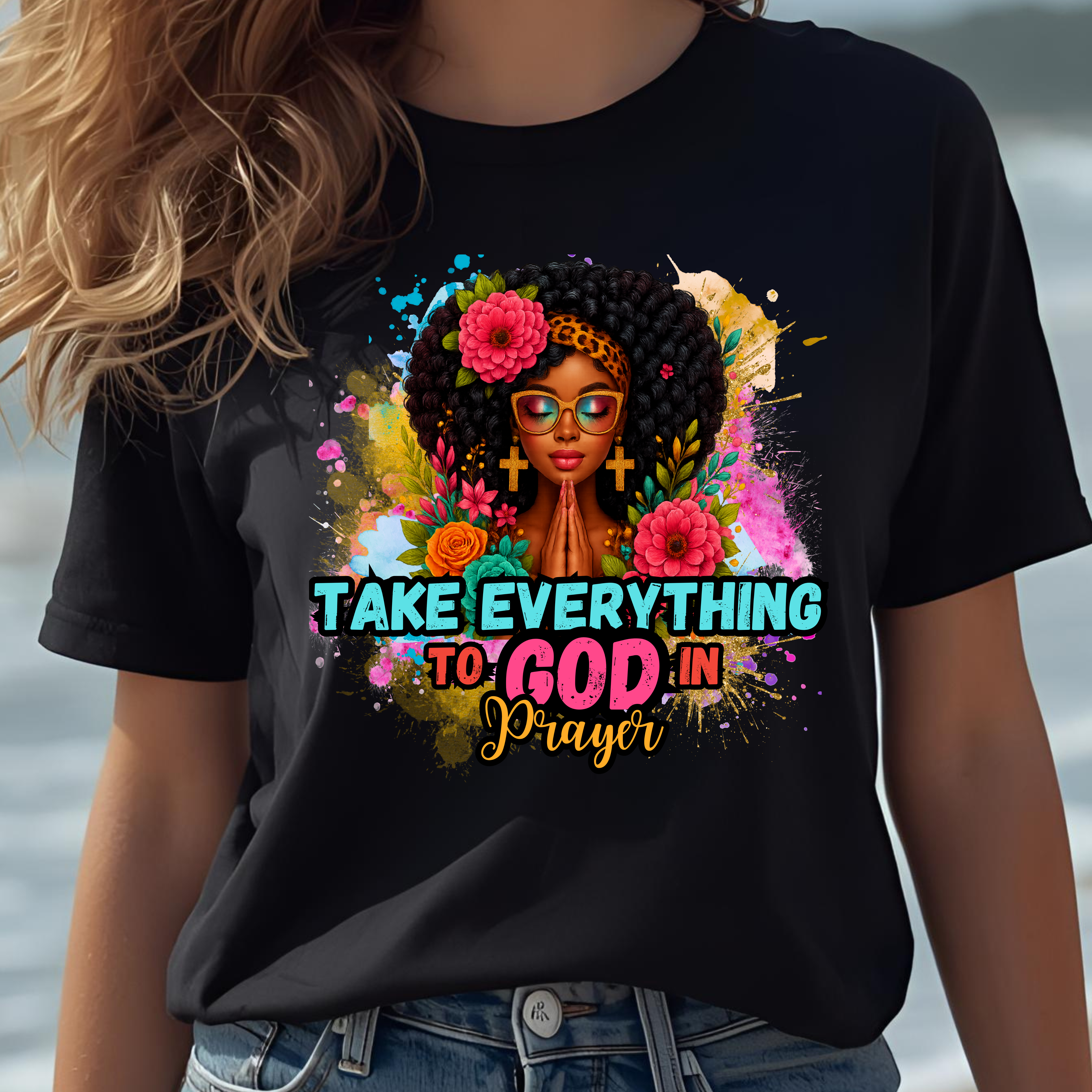 "Take Everything to God in Prayer" Christian Women’s T-Shirt – Peaceful Mindset, Powerful Faith Apparel product thumbnail image