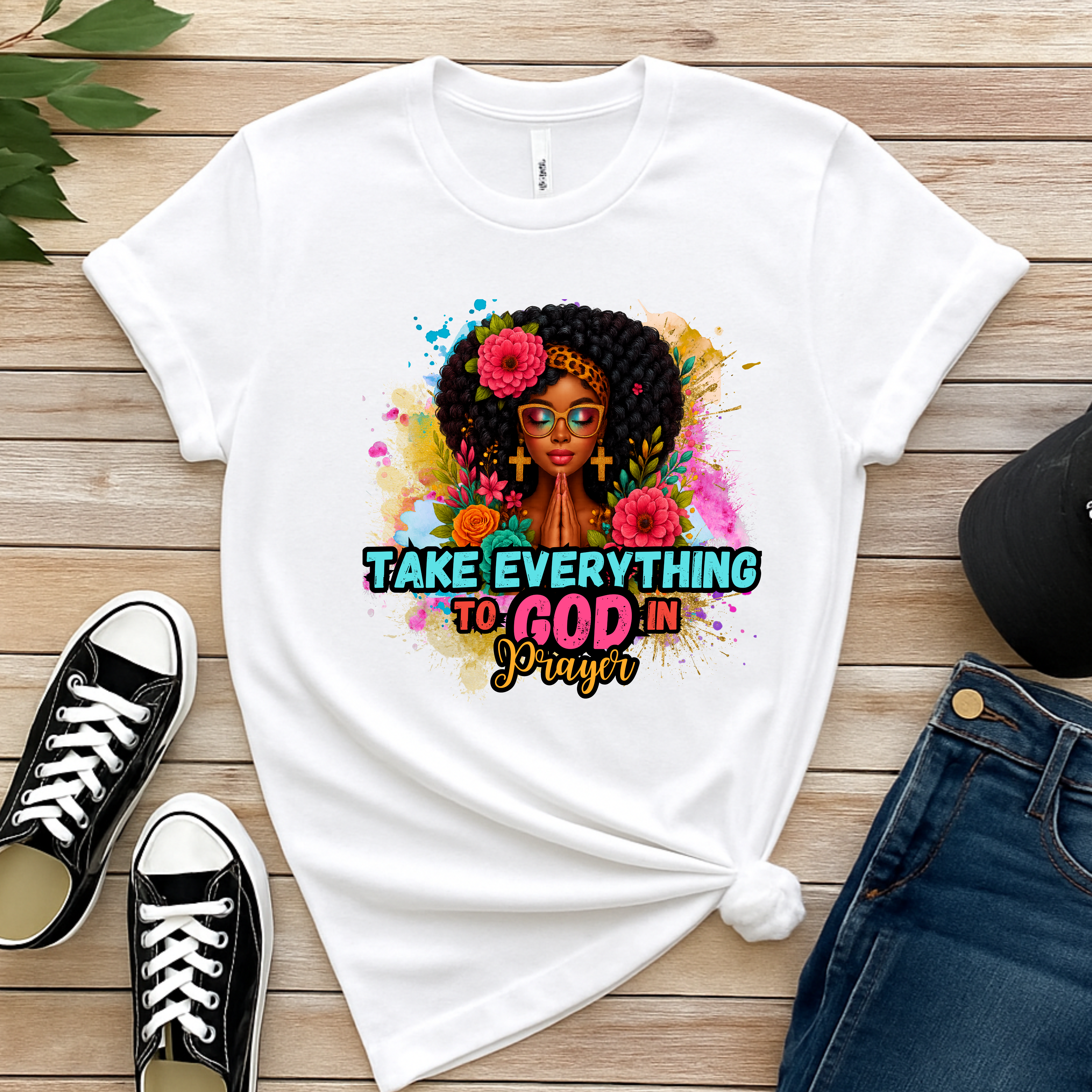 "Take Everything to God in Prayer" Christian Women’s T-Shirt – Peaceful Mindset, Powerful Faith Apparel product thumbnail image