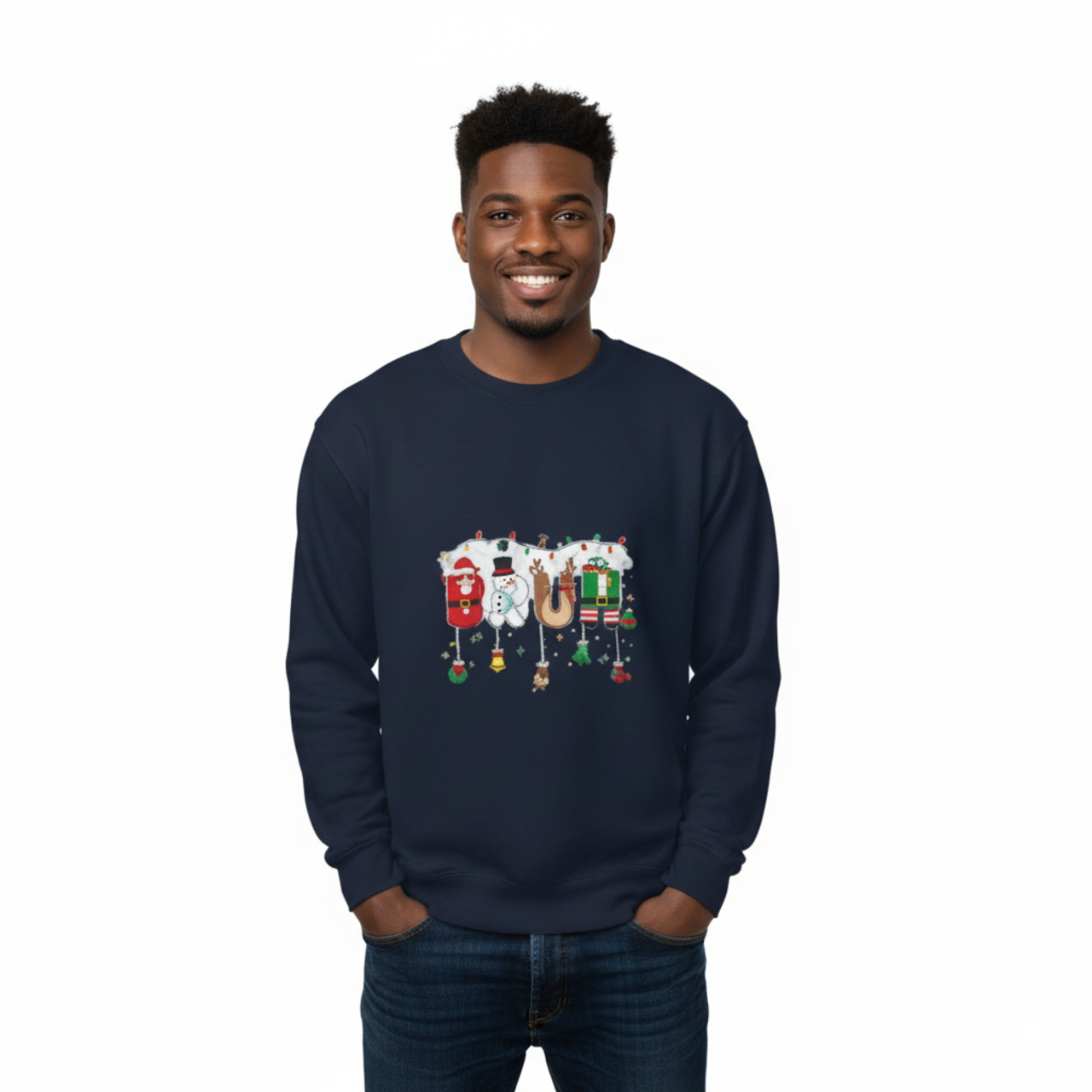 Brun Christmas Sweatshirt — Holiday Ornament Lettering Crewneck product thumbnail image