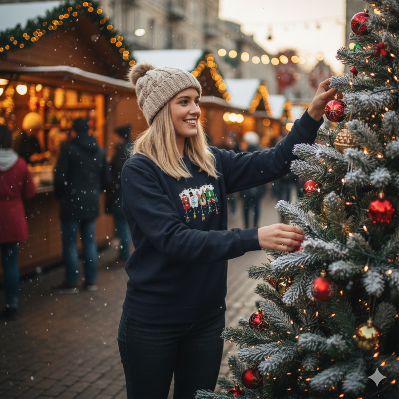 Brun Christmas Sweatshirt — Holiday Ornament Lettering Crewneck product thumbnail image
