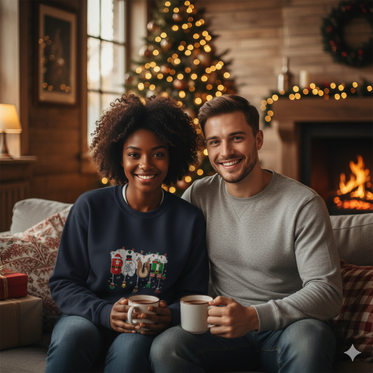 Brun Christmas Sweatshirt — Holiday Ornament Lettering Crewneck product thumbnail image Brun Christmas Sweatshirt — Holiday Ornament Lettering Crewneck product thumbnail image