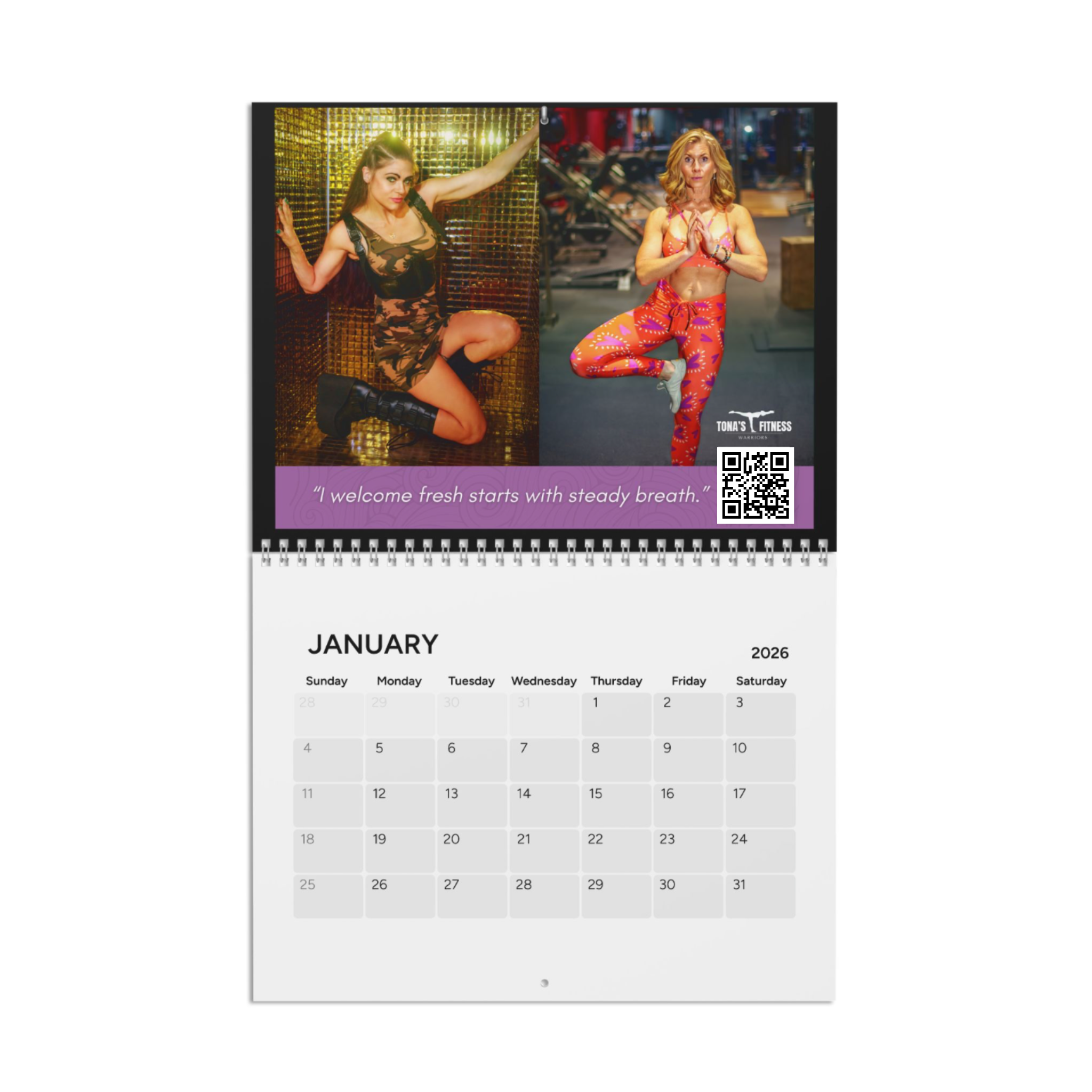 2026 Fitness Calendar – Tona’s Fitness Wall Calendar with 36 FREE Digital Downloads