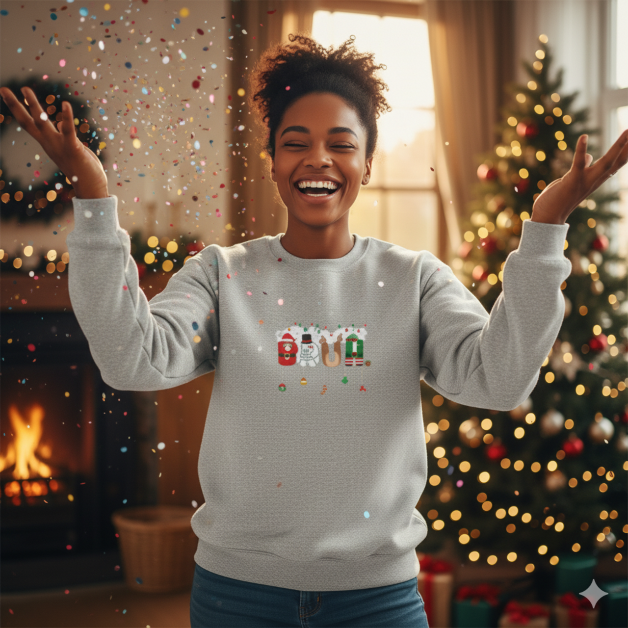 Holiday 'Bruh' Crewneck Sweatshirt – Funny Christmas Graphic Sweater product thumbnail image