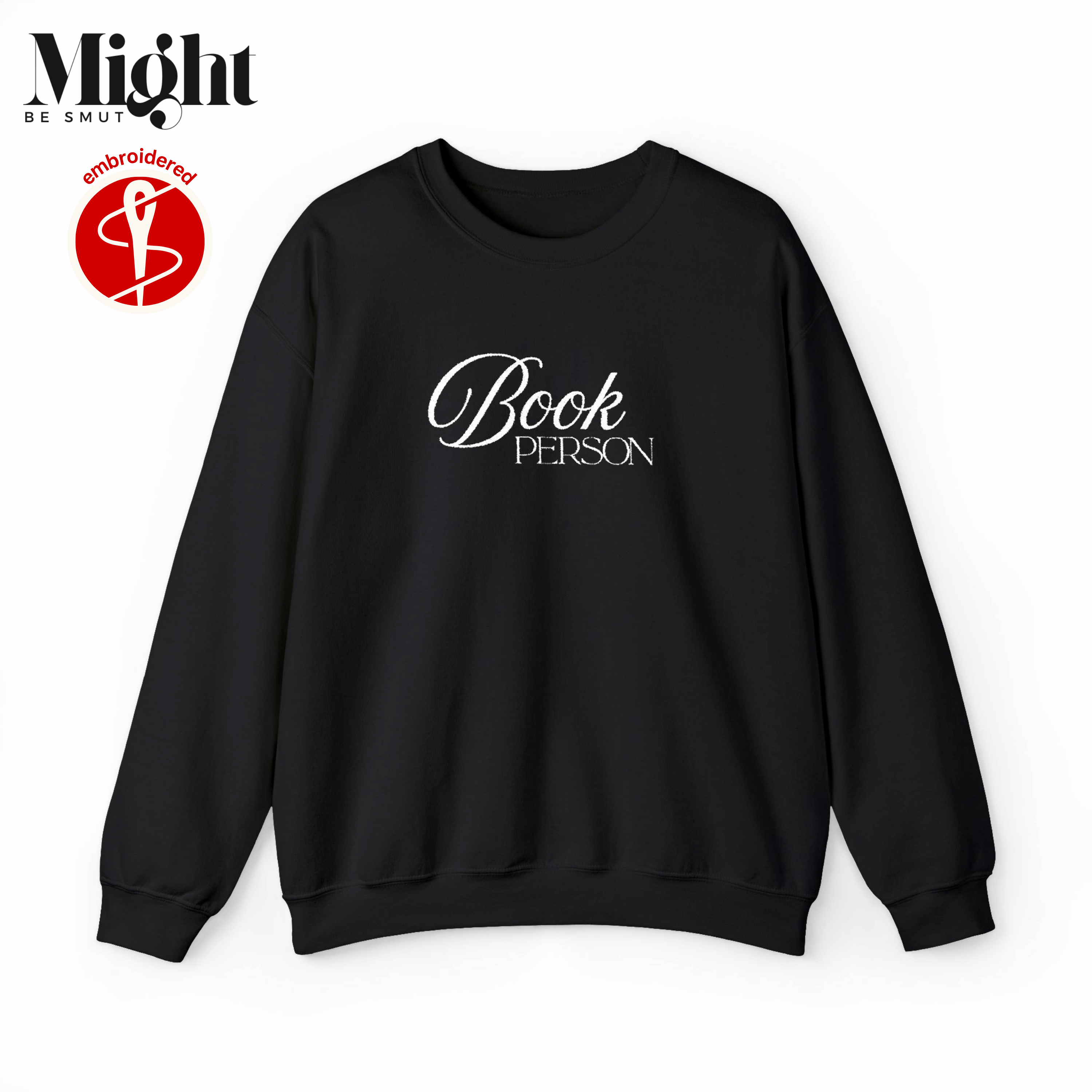 Embroidered Book Person Crewneck Sweatshirt Embroidered Book Person Crewneck Sweatshirt