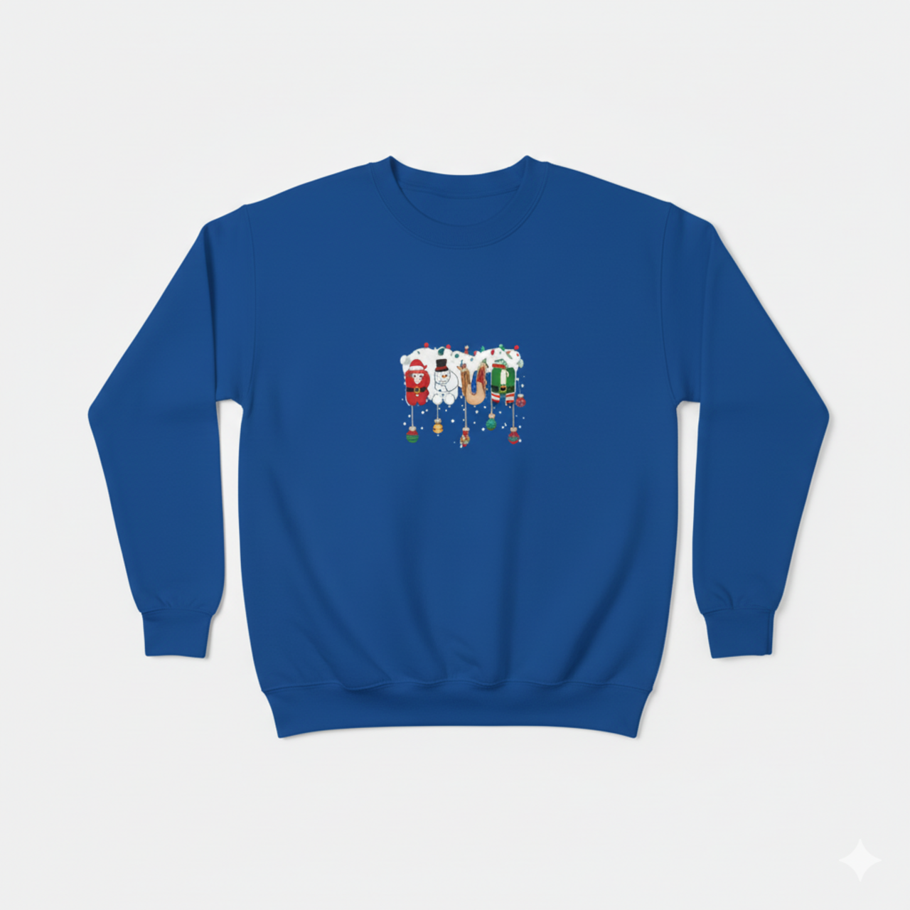 Youth Crewneck Sweatshirt — Christmas Elf &amp; Holiday Ornament Graphic product thumbnail image