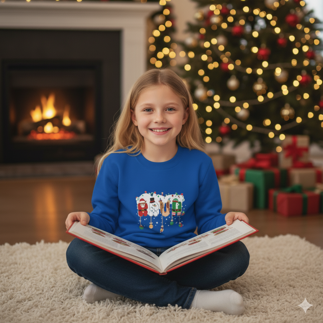 Youth Crewneck Sweatshirt — Christmas Elf & Holiday Ornament Graphic product thumbnail image Youth Crewneck Sweatshirt — Christmas Elf & Holiday Ornament Graphic product thumbnail image