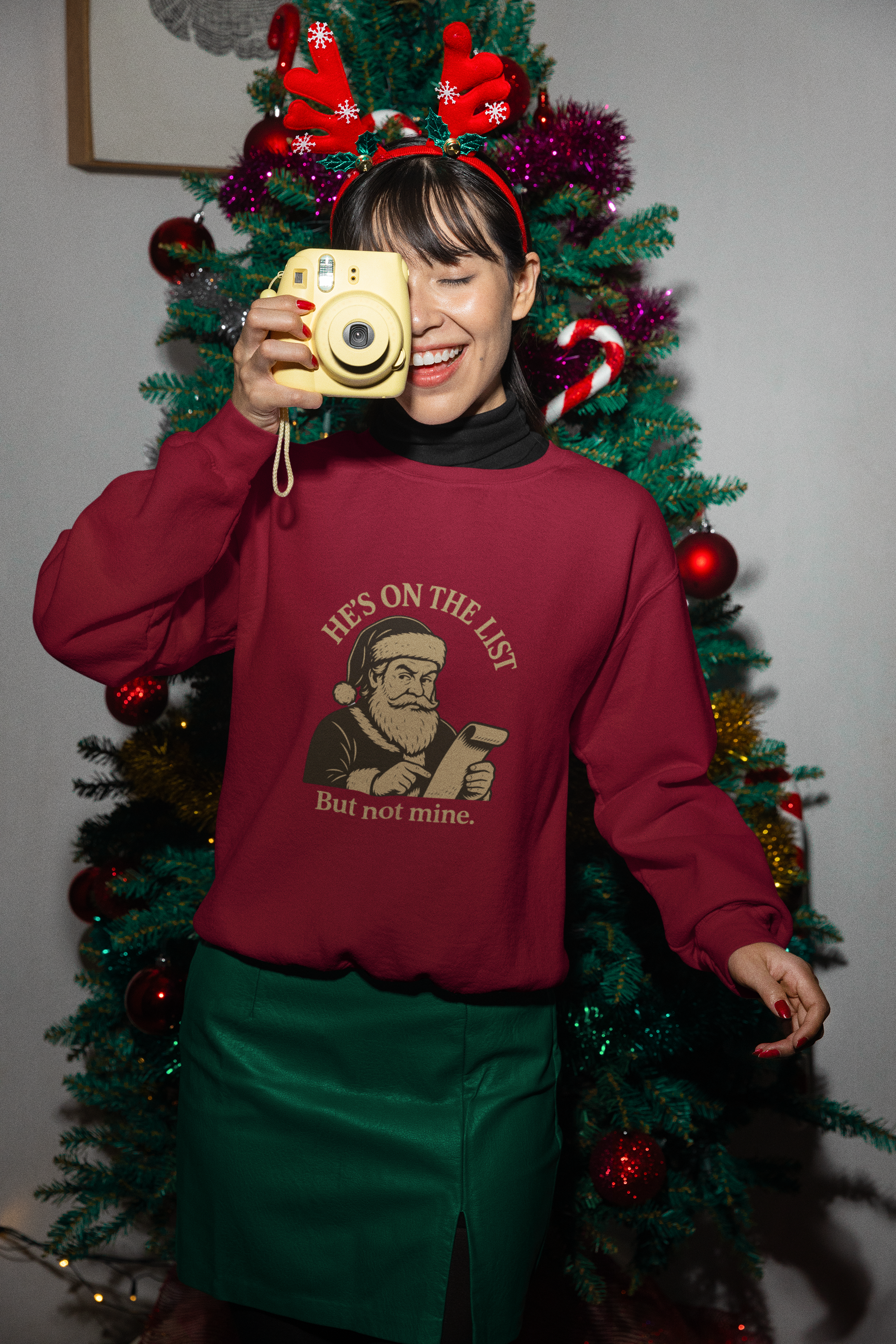 🎅 “He’s On The List (But Not Mine)” — Naughty List Holiday Sweatshirt