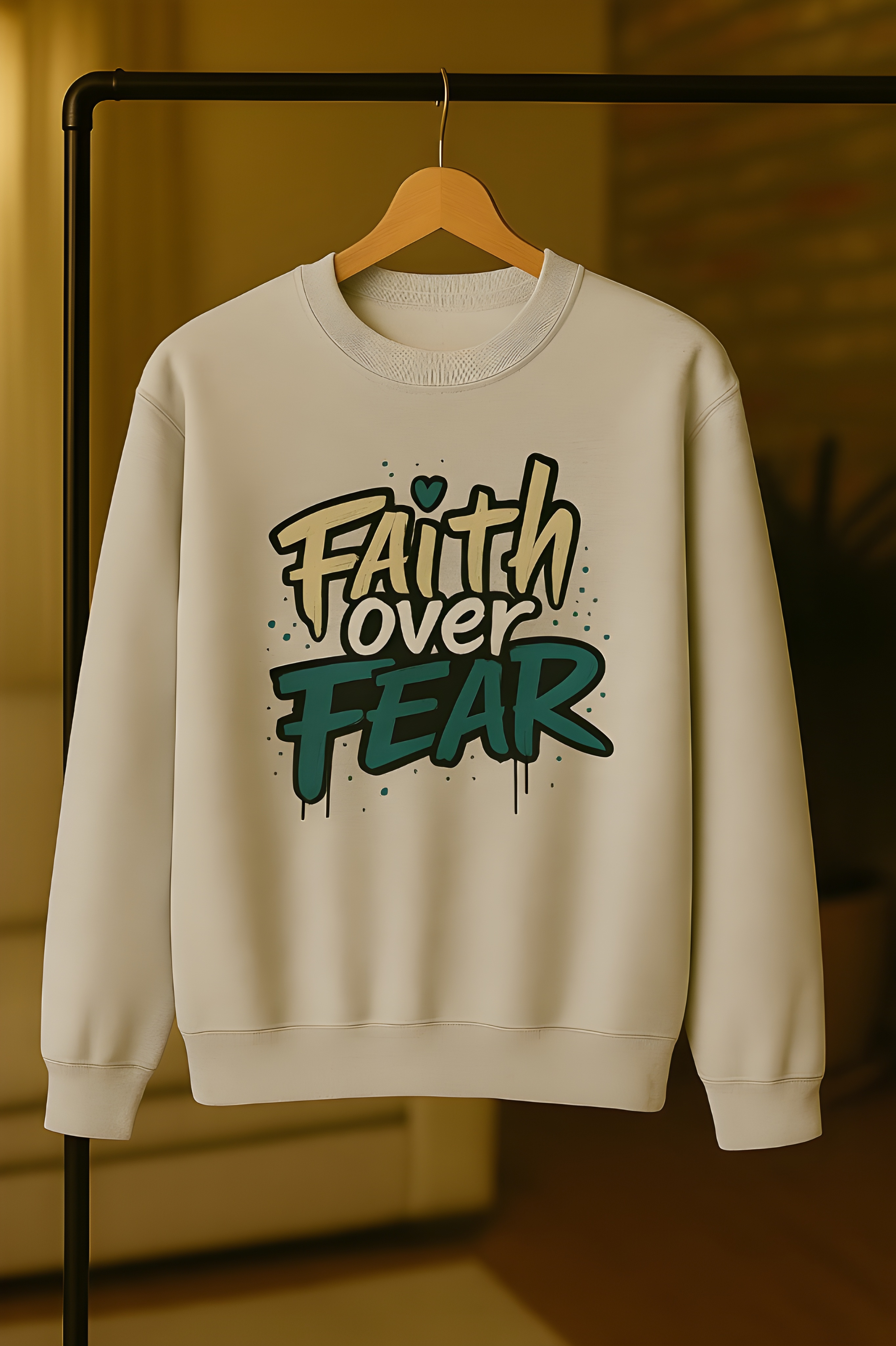 Faith Over Fear Christian Sweatshirt Pullover — Inspirational Bible Verse Pullover | Comfortable Faith-Based Crewneck, Faith, Christian Apparel, Sweater product thumbnail image Faith Over Fear Christian Sweatshirt Pullover — Inspirational Bible Verse Pullover | Comfortable Faith-Based Crewneck, Faith, Christian Apparel, Sweater product thumbnail image