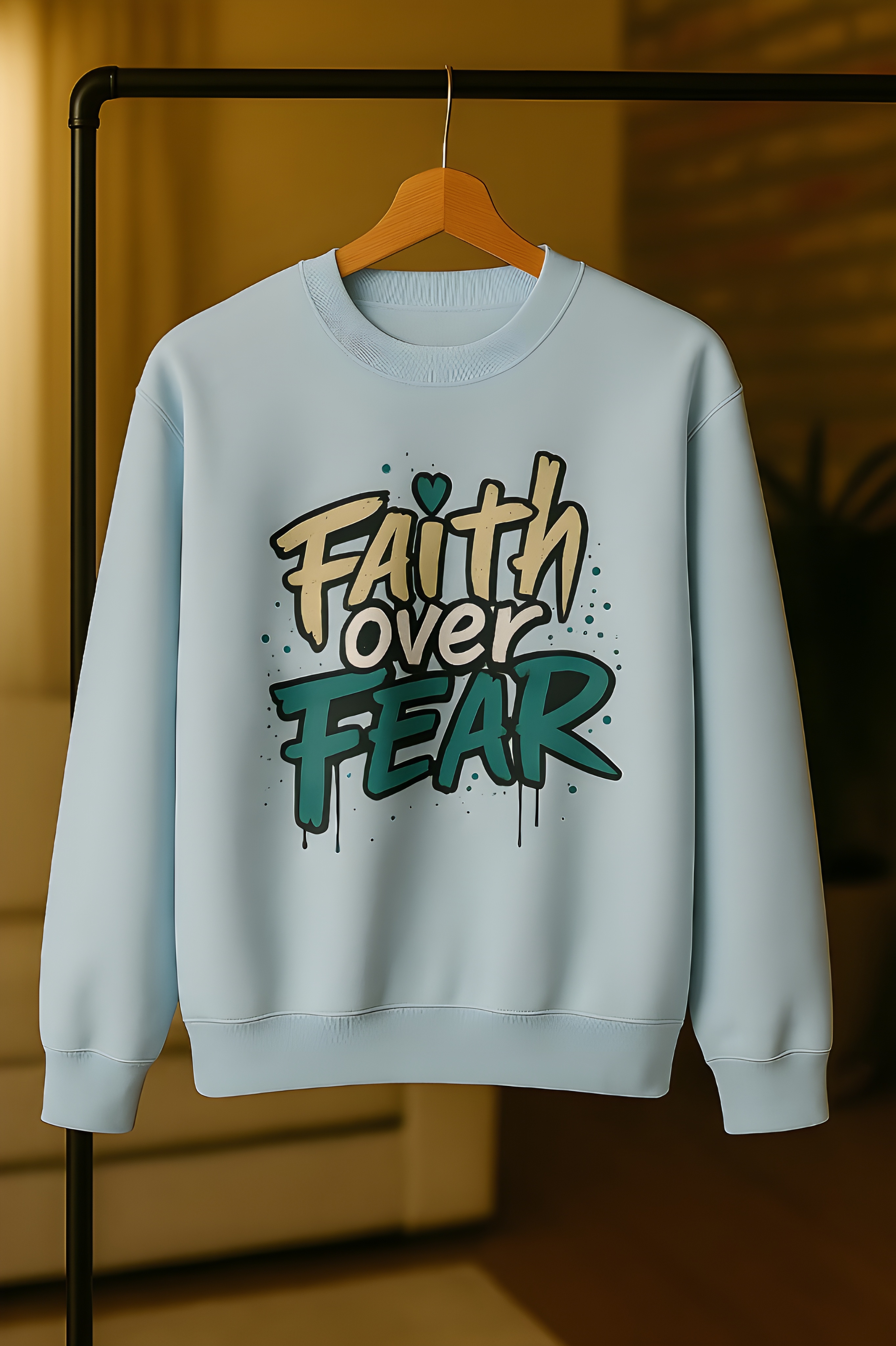 Faith Over Fear Christian Sweatshirt Pullover — Inspirational Bible Verse Pullover | Comfortable Faith-Based Crewneck, Faith, Christian Apparel, Sweater product thumbnail image Faith Over Fear Christian Sweatshirt Pullover — Inspirational Bible Verse Pullover | Comfortable Faith-Based Crewneck, Faith, Christian Apparel, Sweater product thumbnail image