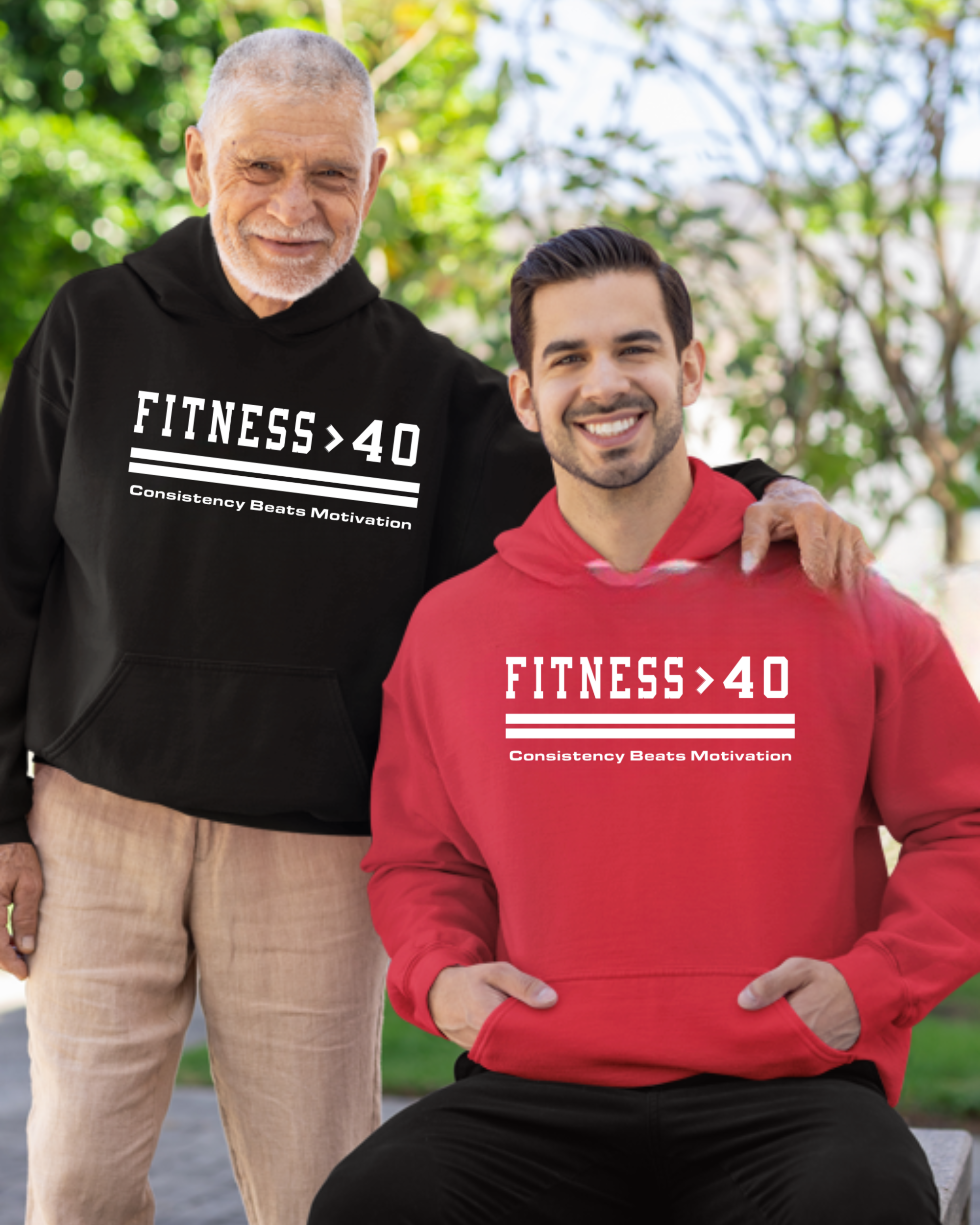 “Fitness > 40” Unisex Hoodie 🧢 “Fitness > 40” Unisex Hoodie 🧢