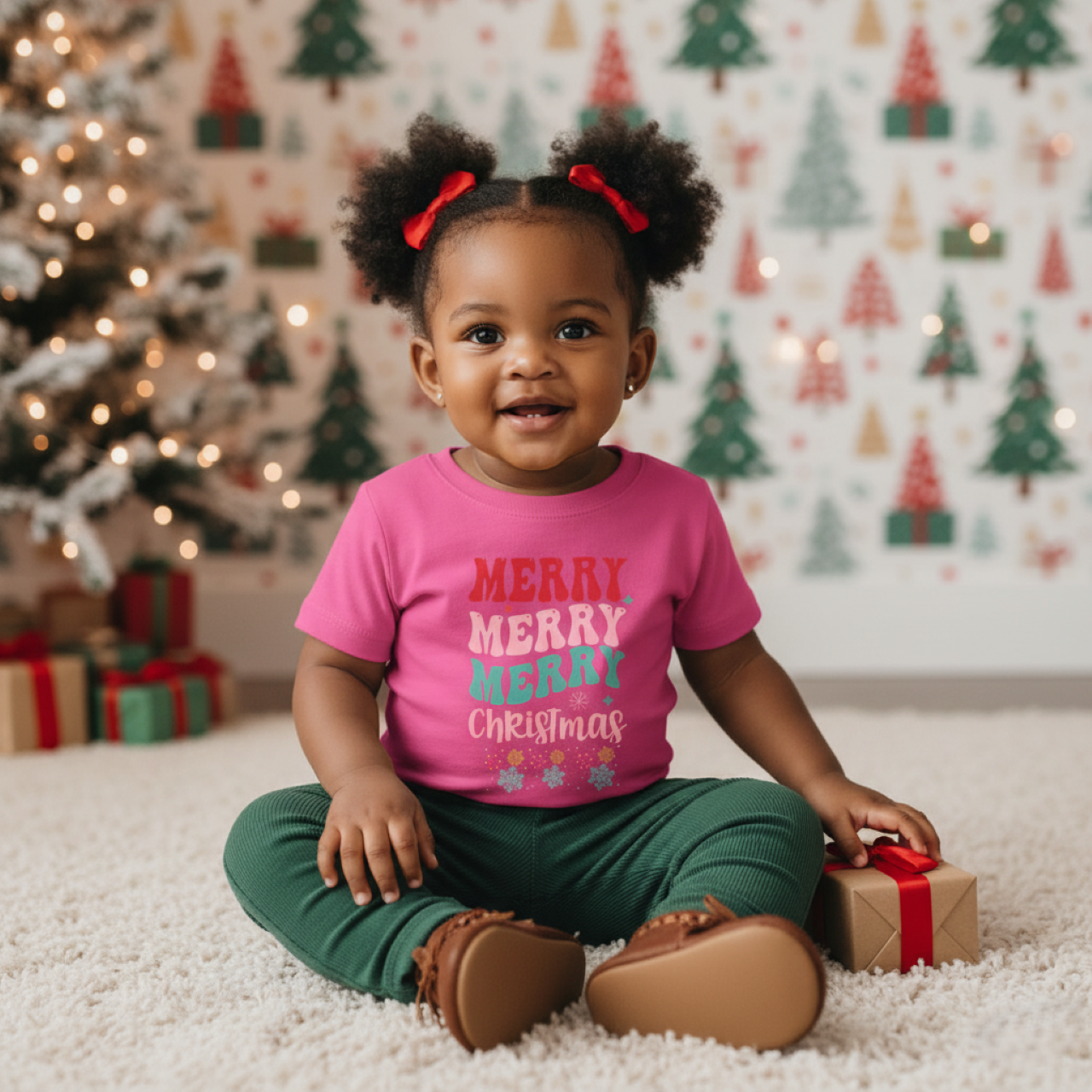 Merry Christmas Infant Girls T-shirt