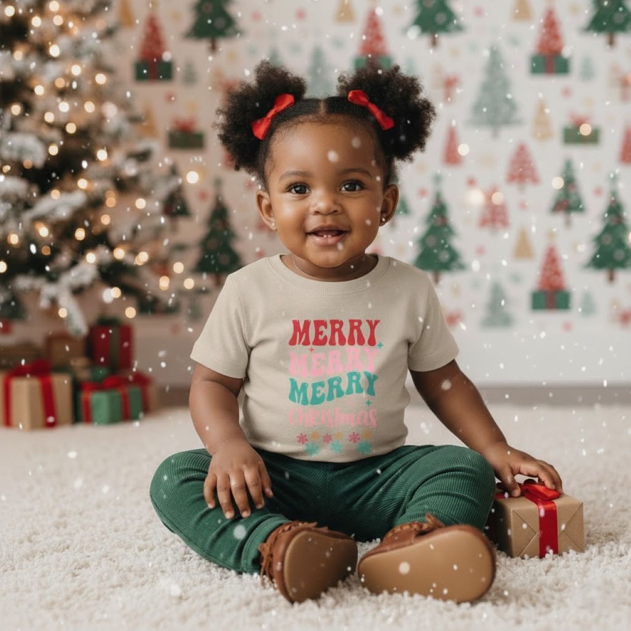 Merry Christmas Infant Girls T-shirt product thumbnail image