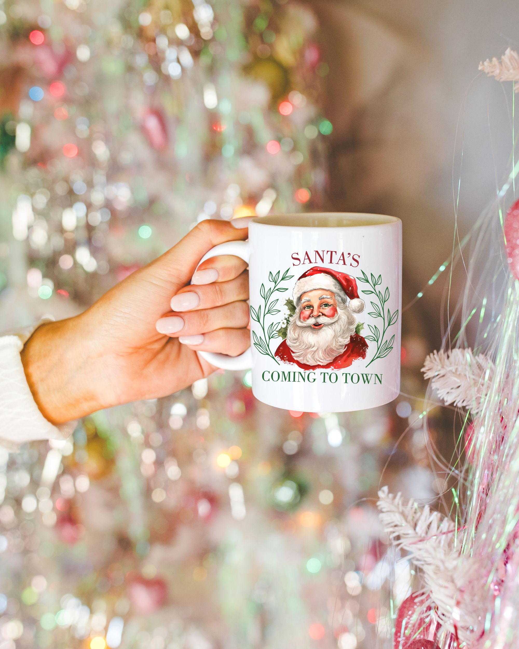 Santa Claus Is Coming to Town Mug – Vintage Christmas Ceramic Coffee Cup, Cozy Holiday Gift for Moms, Retro Santa Aesthetic Coquette Mug product thumbnail image Santa Claus Is Coming to Town Mug – Vintage Christmas Ceramic Coffee Cup, Cozy Holiday Gift for Moms, Retro Santa Aesthetic Coquette Mug product thumbnail image