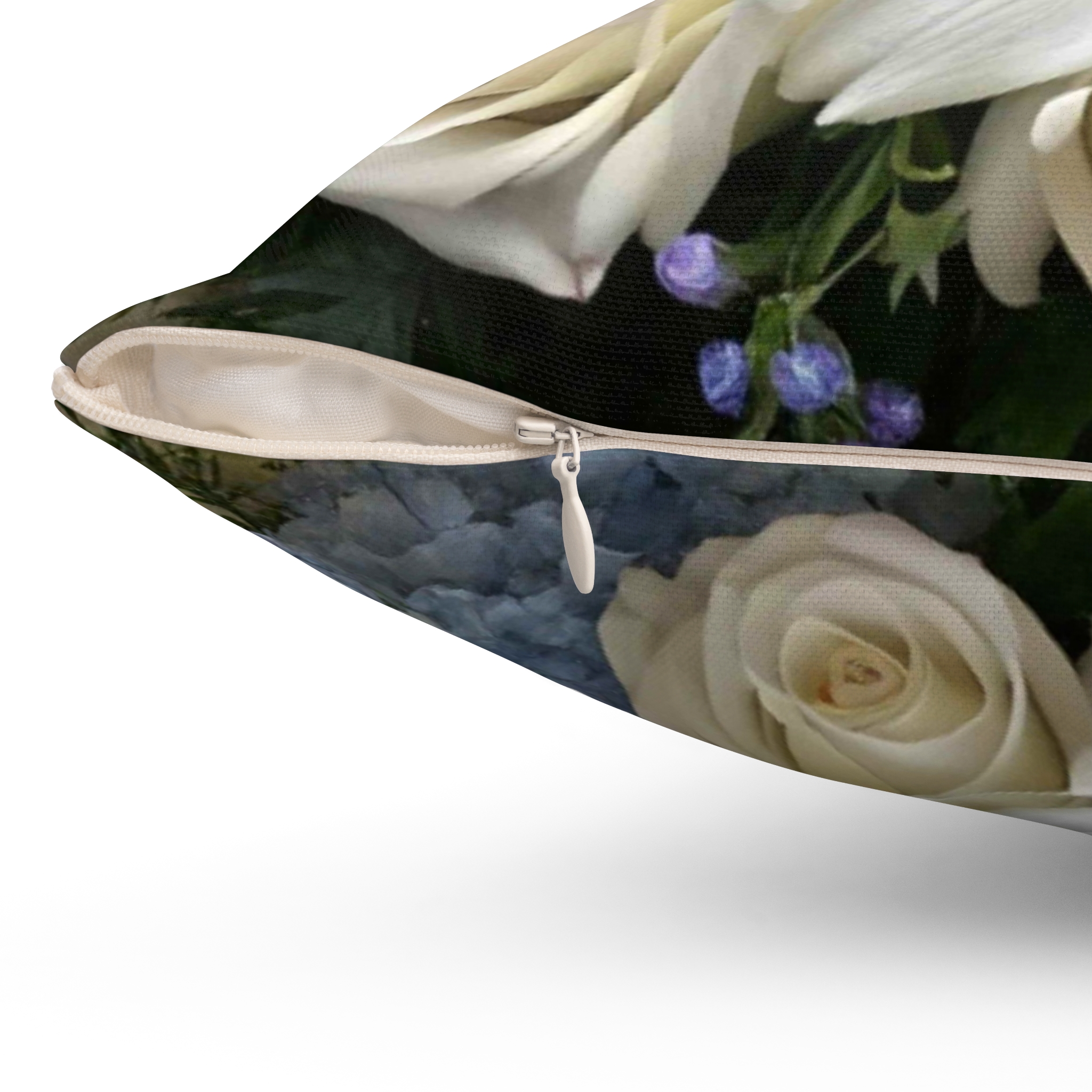 White and Lavender Floral Bouquet Pillow | Square Pillow product thumbnail image