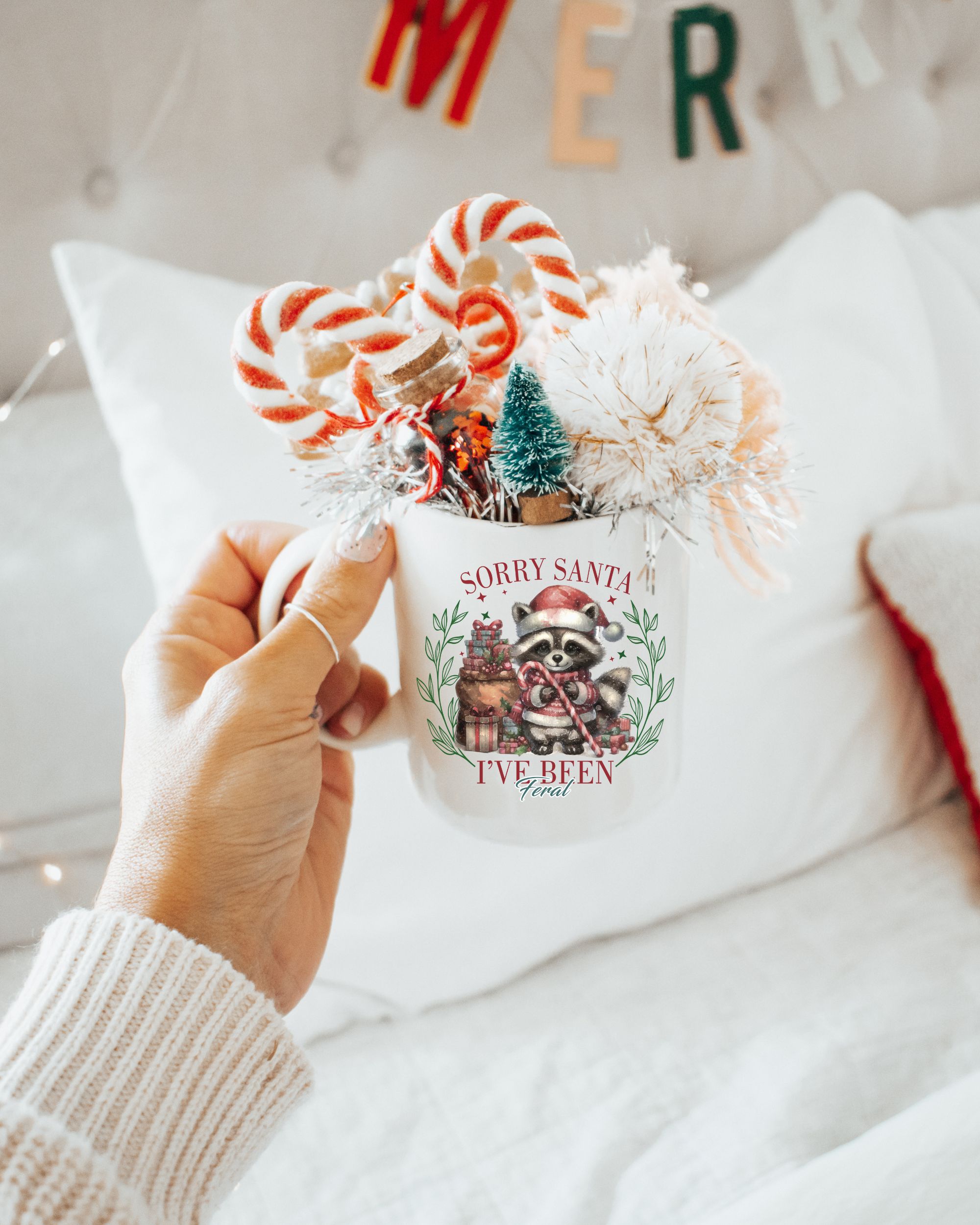 Sorry Santa I’ve Been Feral Raccoon Mug – Funny Christmas Ceramic Coffee Cup, Cute Humor Holiday Gift for Moms, Trendy Animal Graphic Mug product thumbnail image Sorry Santa I’ve Been Feral Raccoon Mug – Funny Christmas Ceramic Coffee Cup, Cute Humor Holiday Gift for Moms, Trendy Animal Graphic Mug product thumbnail image