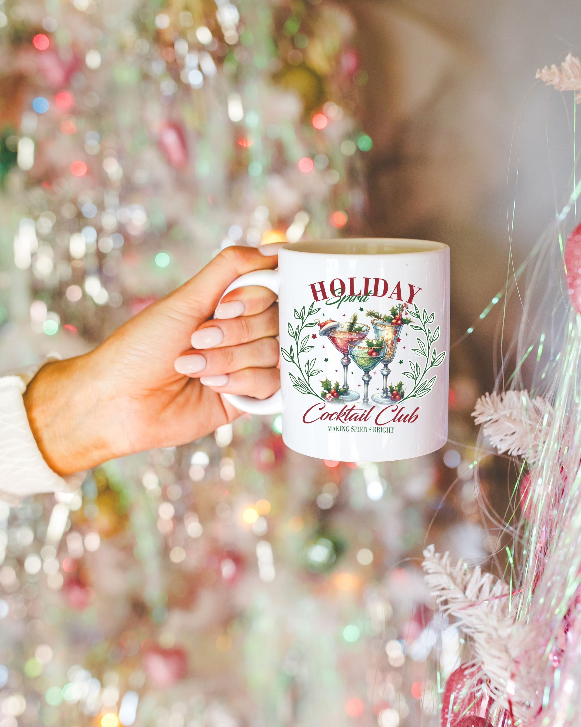 Holiday Spirit Cocktail Club Mug – Christmas Cocktail Ceramic Cup, Festive Coquette Holiday product thumbnail image Holiday Spirit Cocktail Club Mug – Christmas Cocktail Ceramic Cup, Festive Coquette Holiday product thumbnail image
