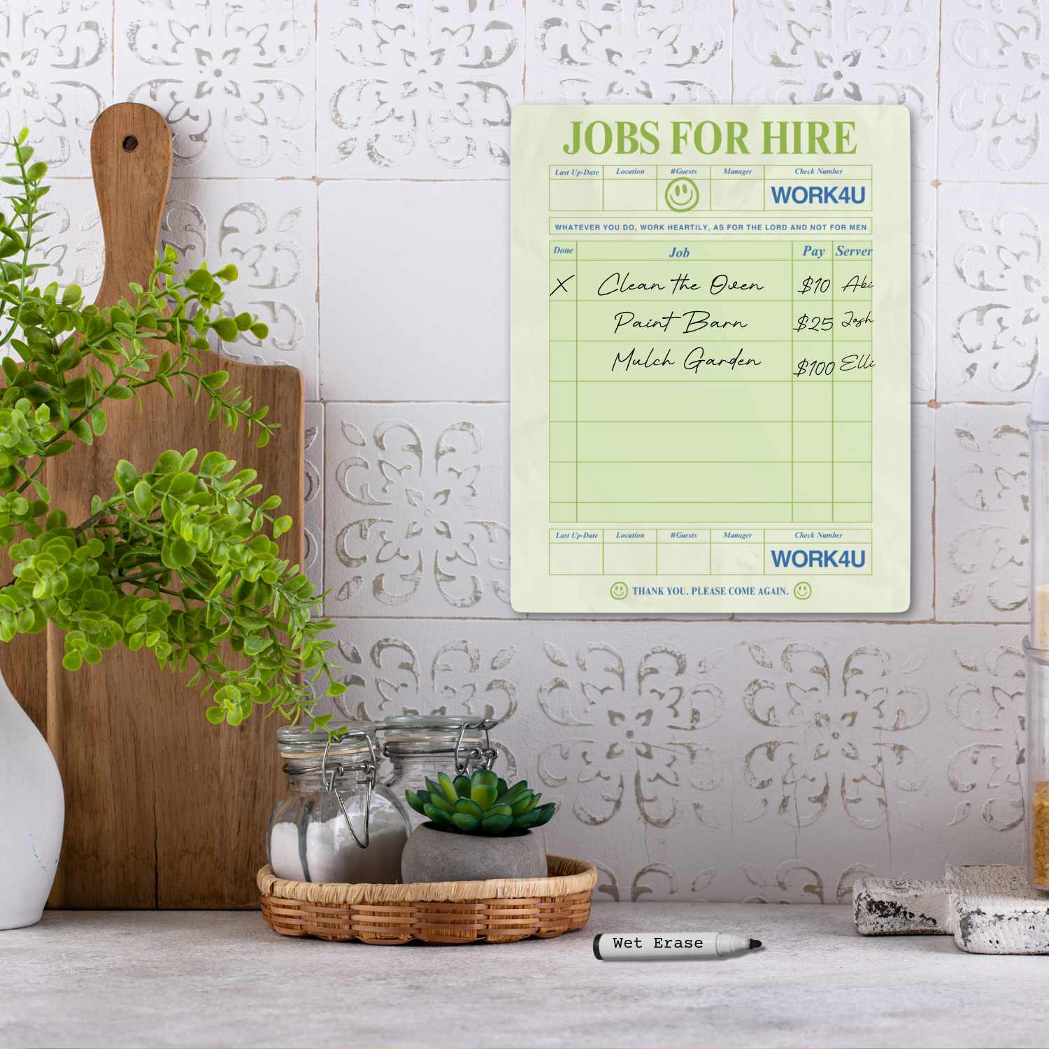 Jobs For Hire Metal Art Sign Working Vintage Job Ticket Wall Décor