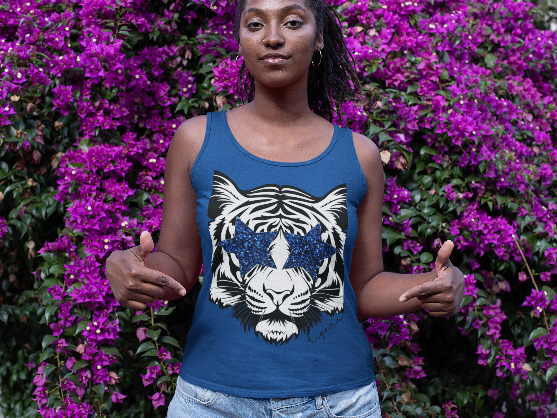 Racerback Tank Tiger Mascot Graphic Tee