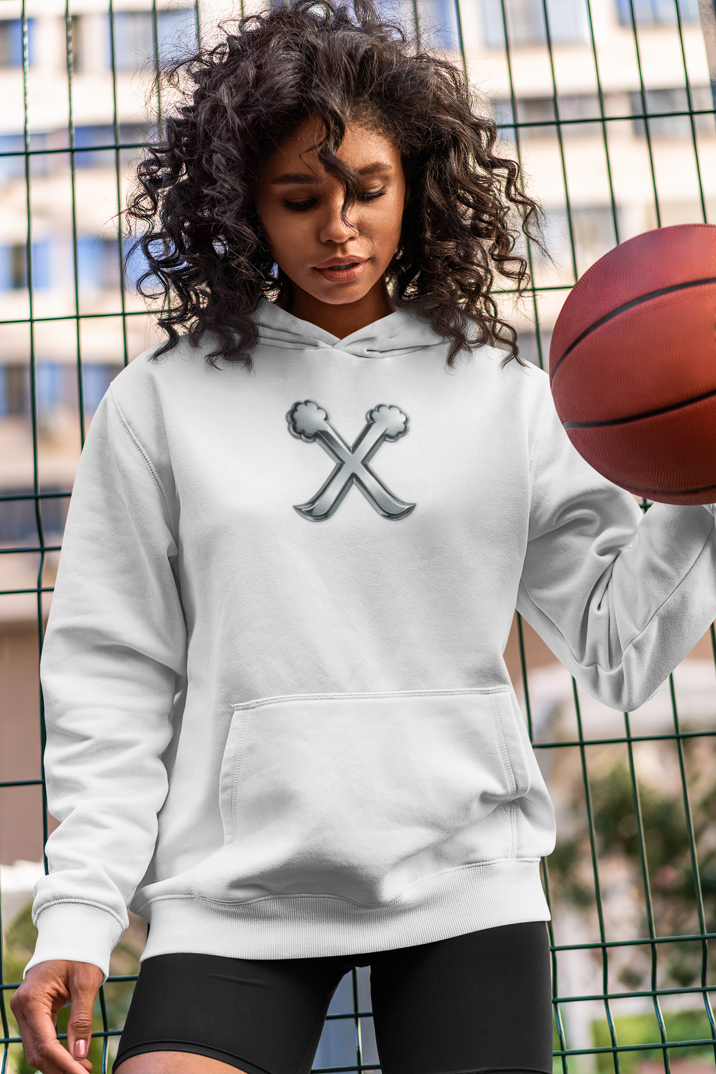 Stylish Unisex Hooded Sweatshirt with Crossbones Design product thumbnail image