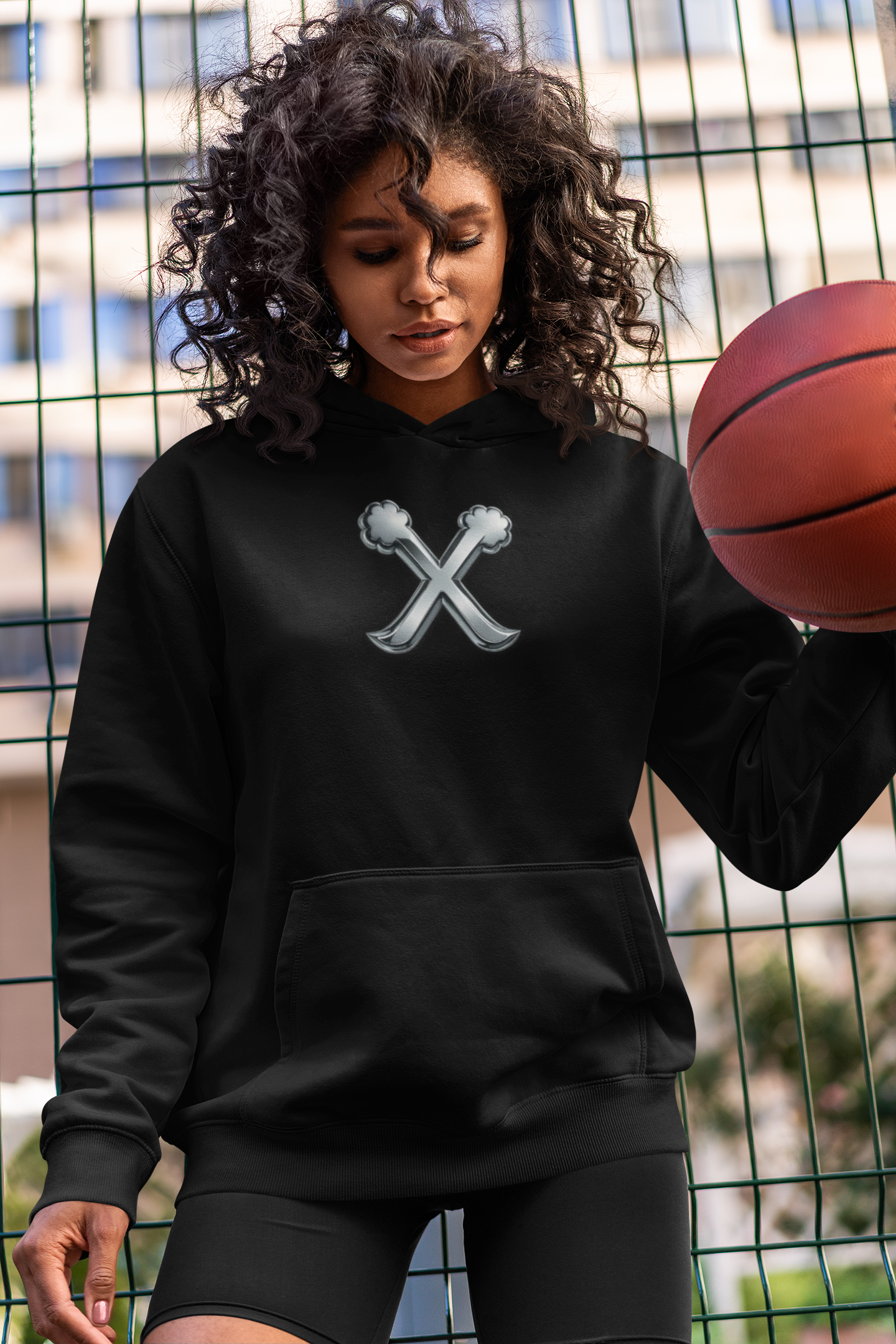 Stylish Unisex Hooded Sweatshirt with Crossbones Design product thumbnail image