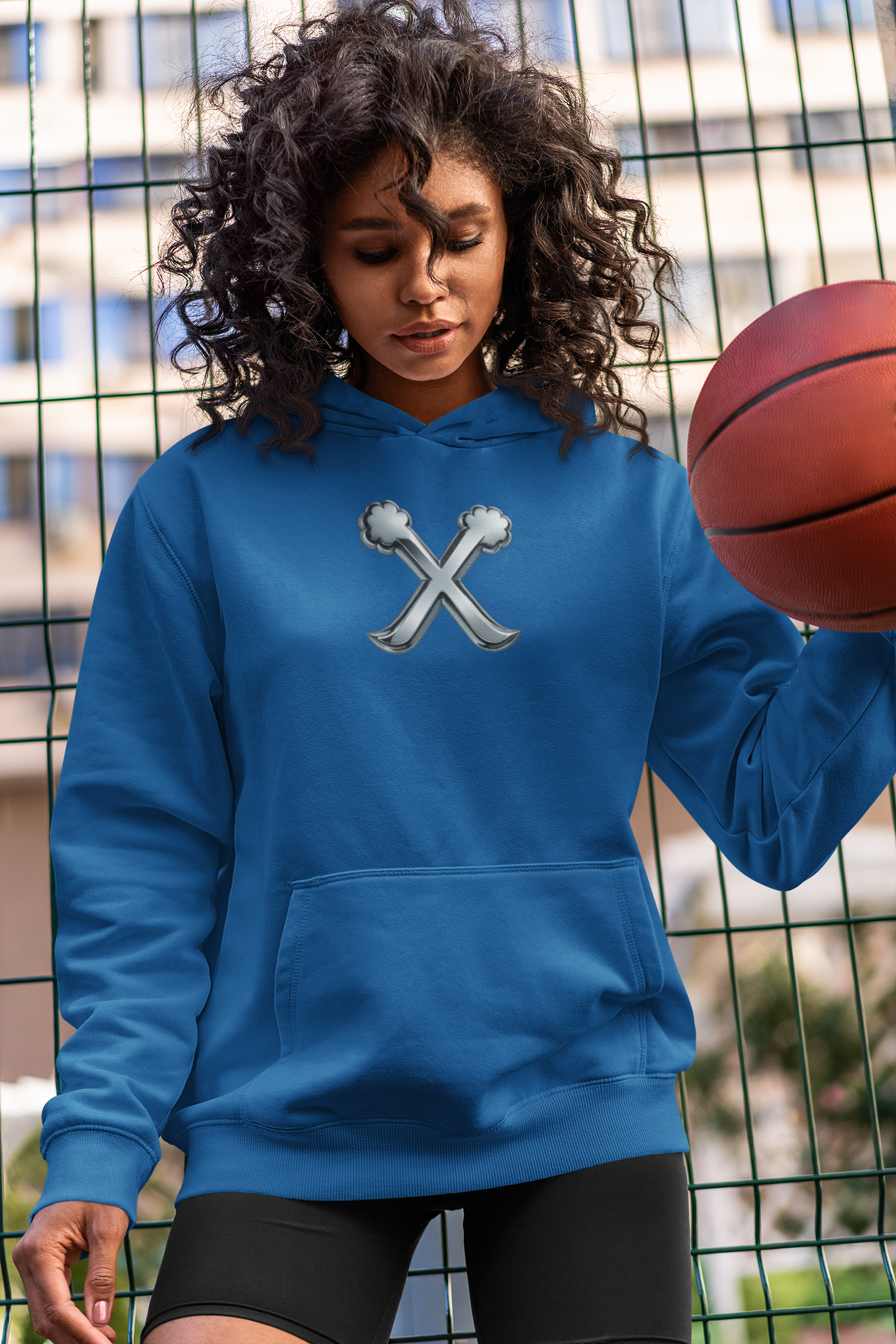 Stylish Unisex Hooded Sweatshirt with Crossbones Design product thumbnail image