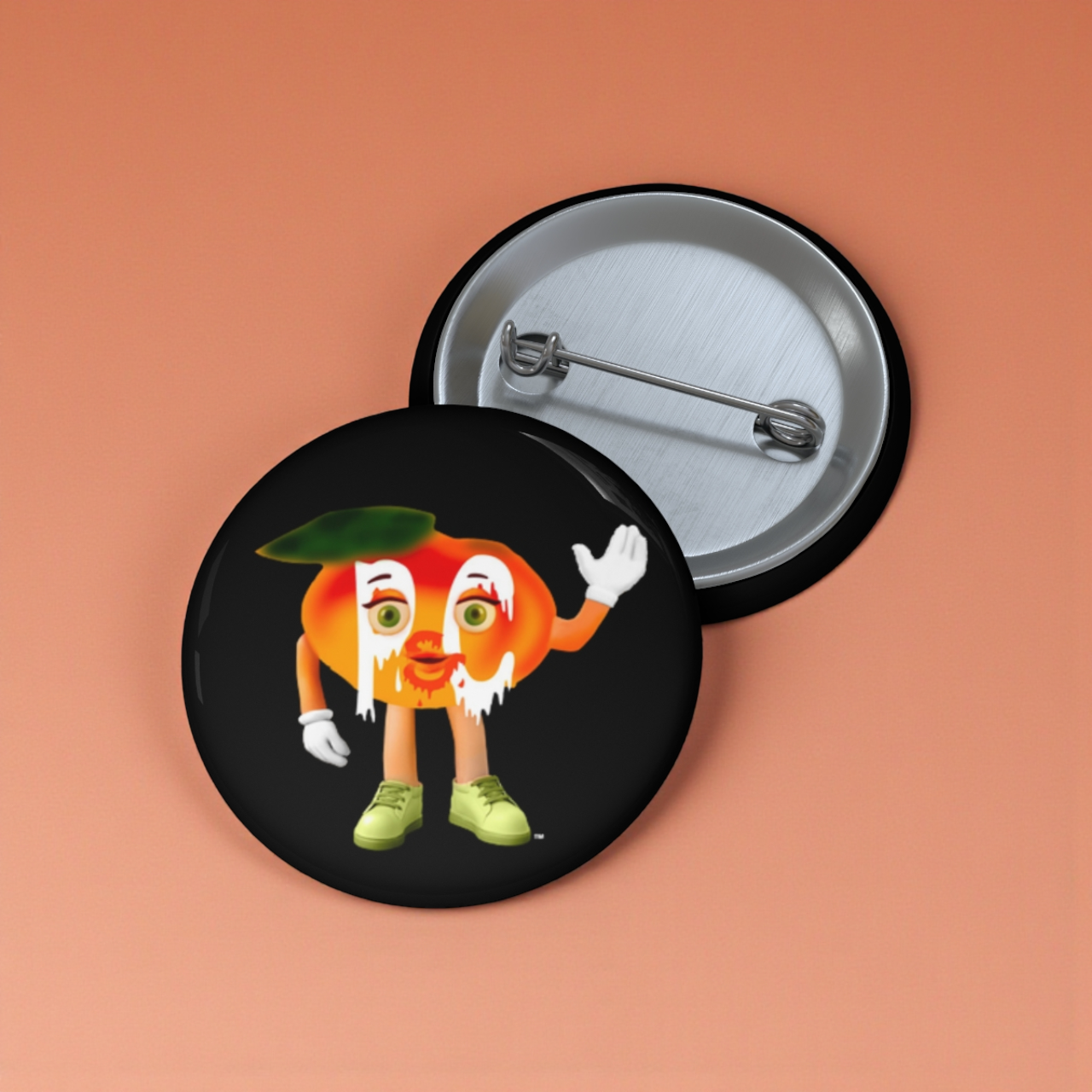 Peaches Mascot Pin Buttons