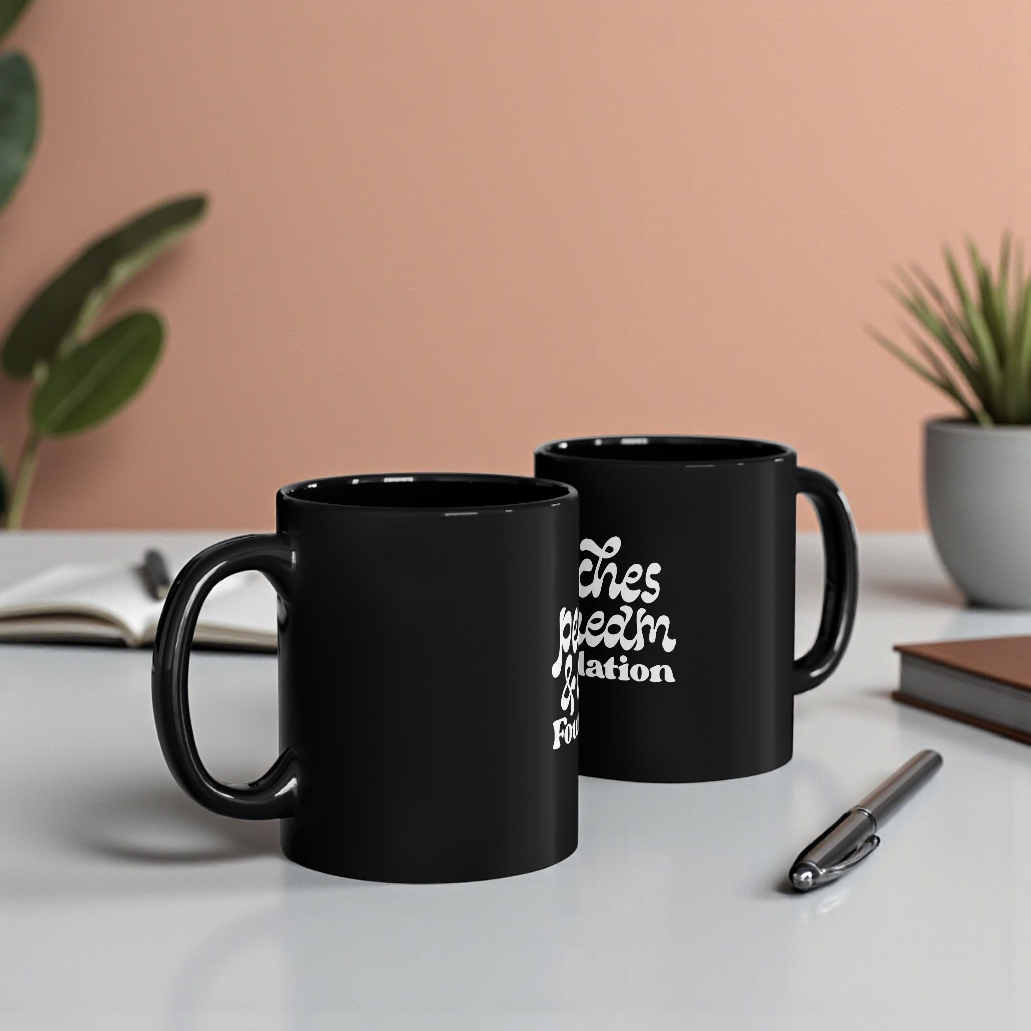 Retro Peaches and Cream Black Mug product thumbnail image Retro Peaches and Cream Black Mug product thumbnail image