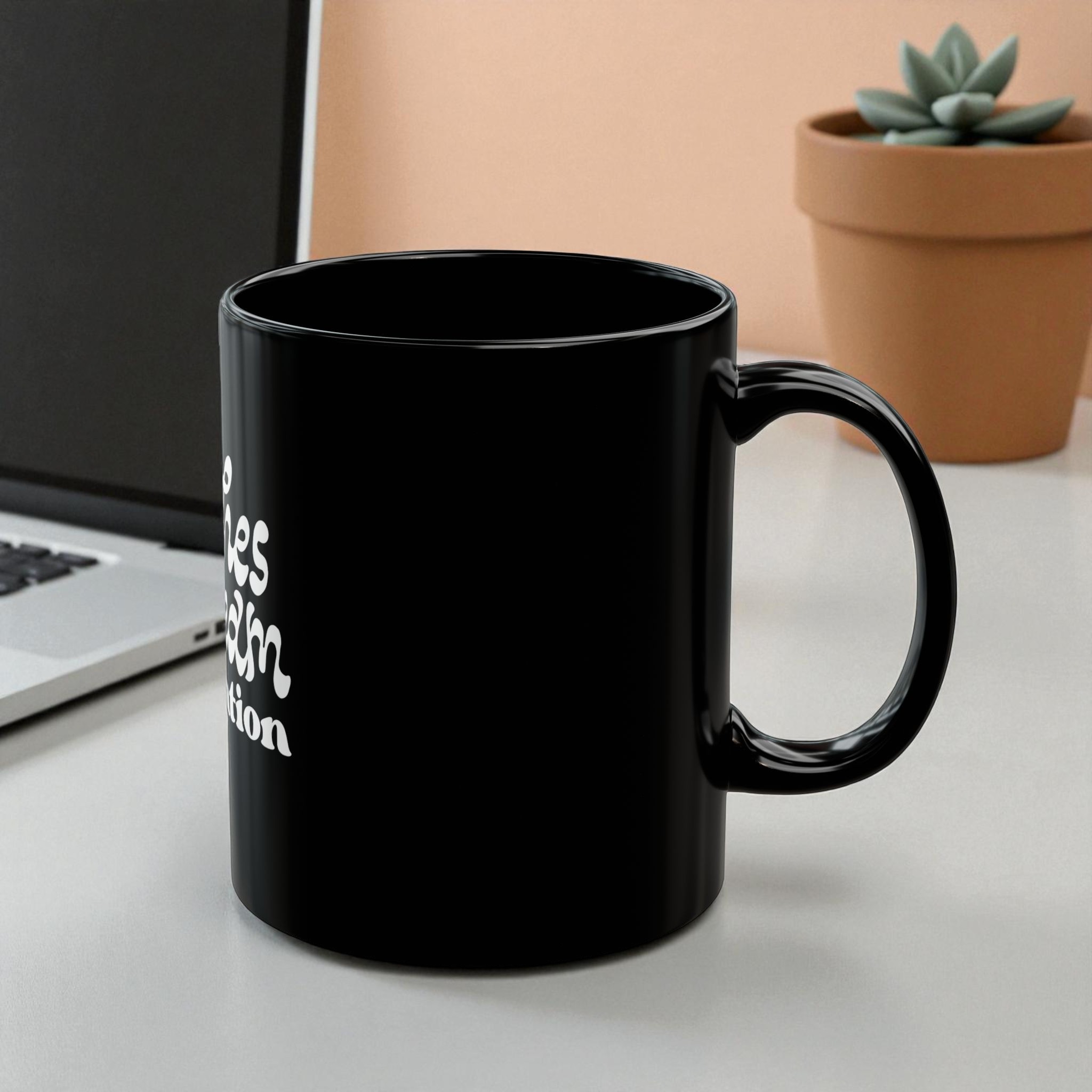 Retro Peaches and Cream Black Mug product thumbnail image Retro Peaches and Cream Black Mug product thumbnail image