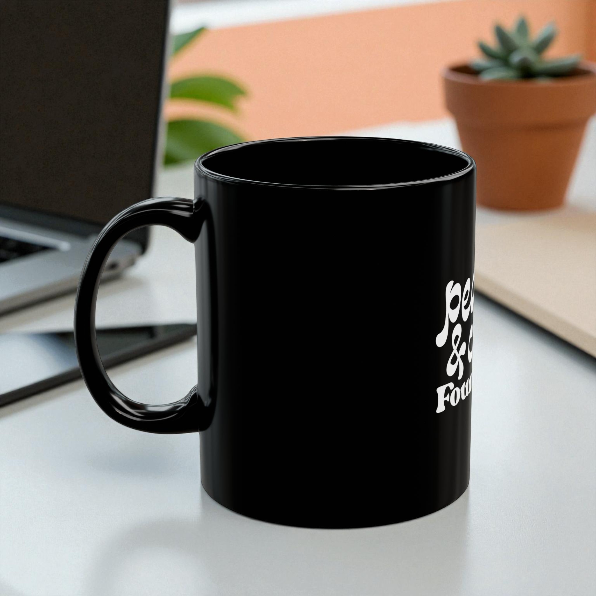 Retro Peaches and Cream Black Mug product thumbnail image Retro Peaches and Cream Black Mug product thumbnail image